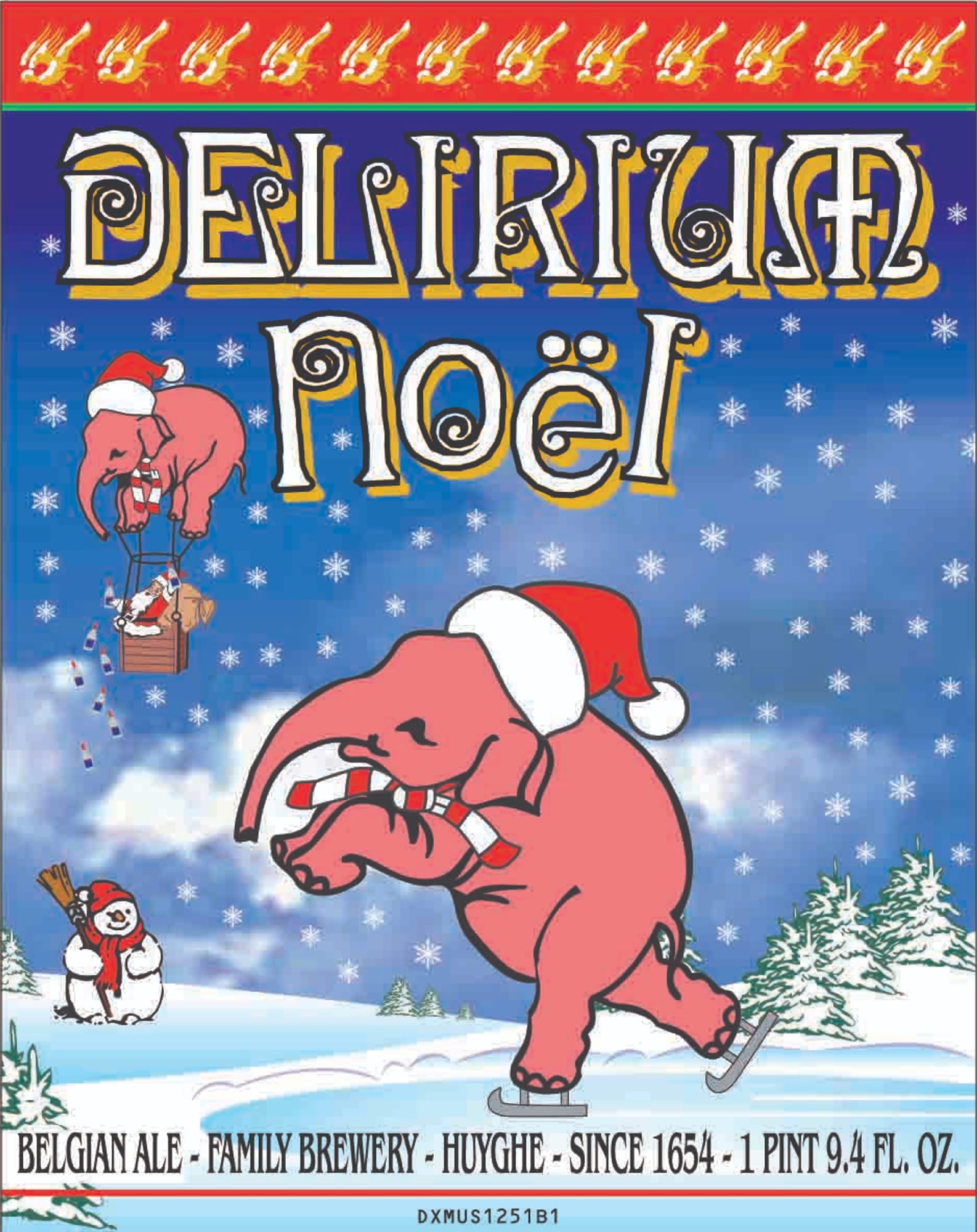 Delirium Noël by Huyghe Brewery - beer label