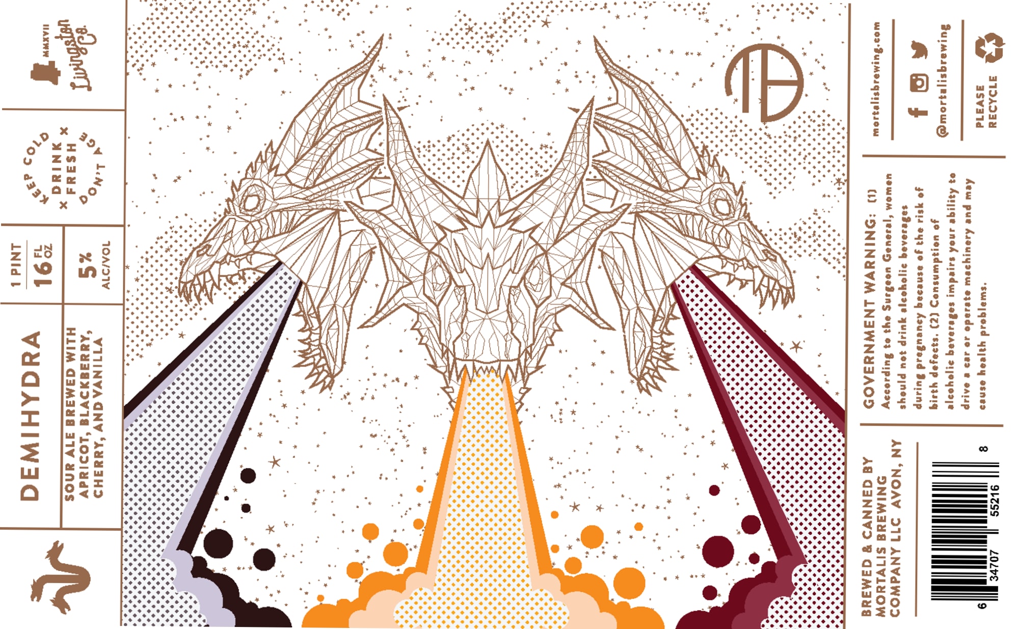 Demihydra by Mortalis Brewing Company - beer label
