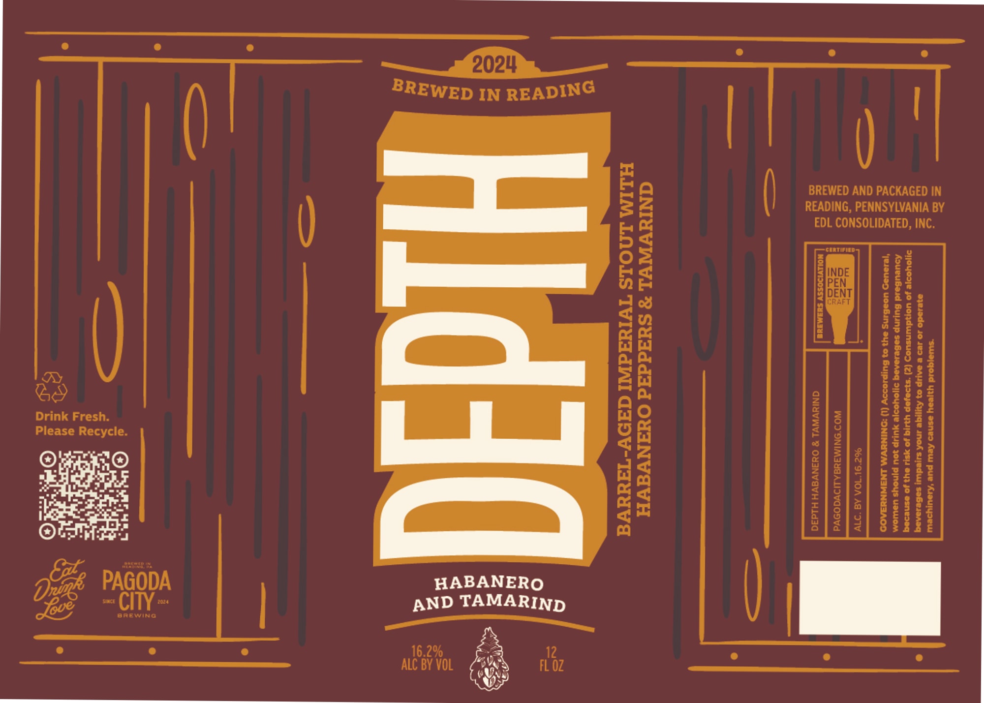 Depth Habanero & Tamarind by Pagoda City Brewing - beer label