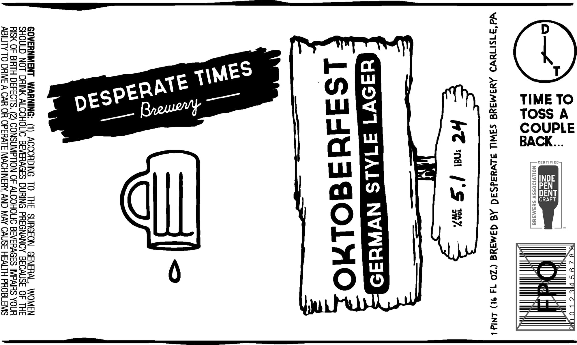 Oktoberfest by Desperate Times Brewery - beer label
