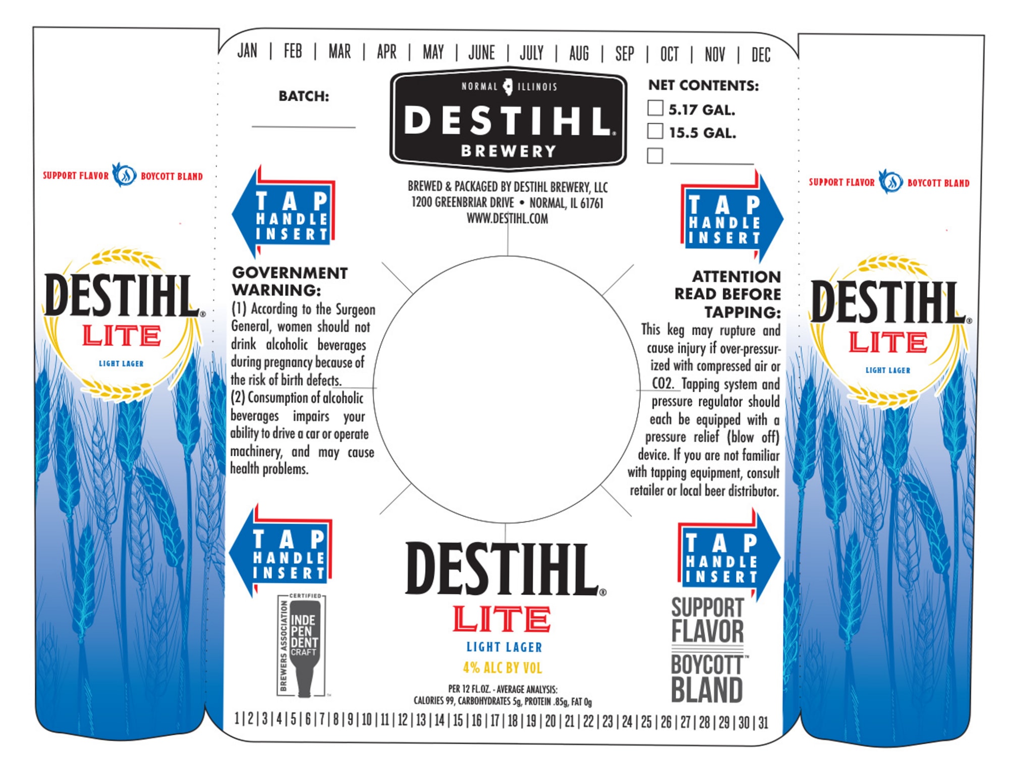 Destihl Lite by Destihl Brewery - beer label
