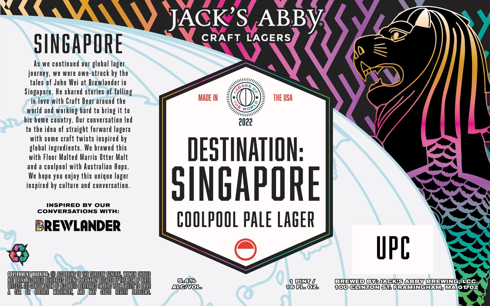 Destination: Singapore by Jack’s Abby Brewing, LLC - beer label