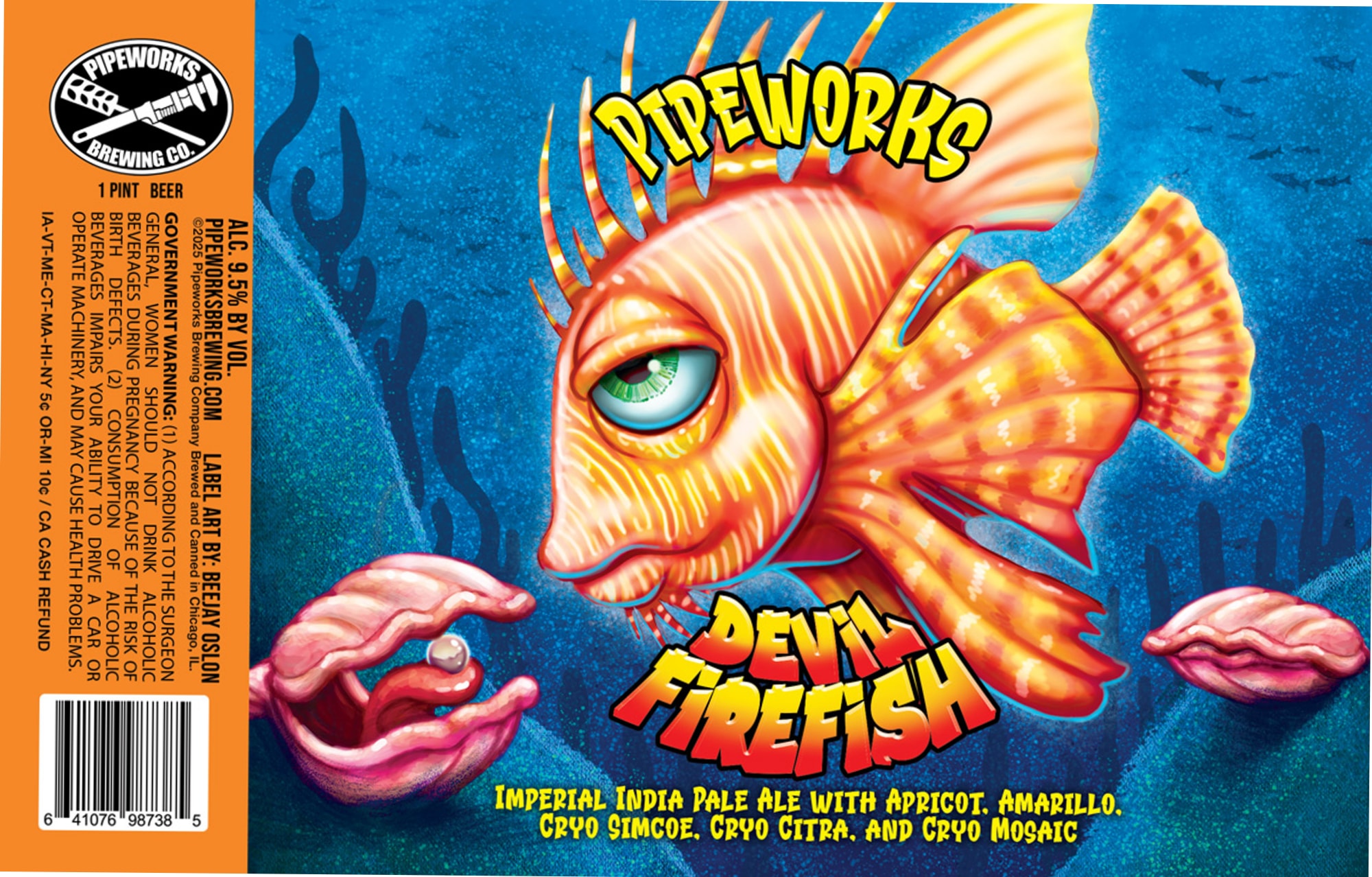 Devil Firefish by Pipeworks Brewing Co. - beer label