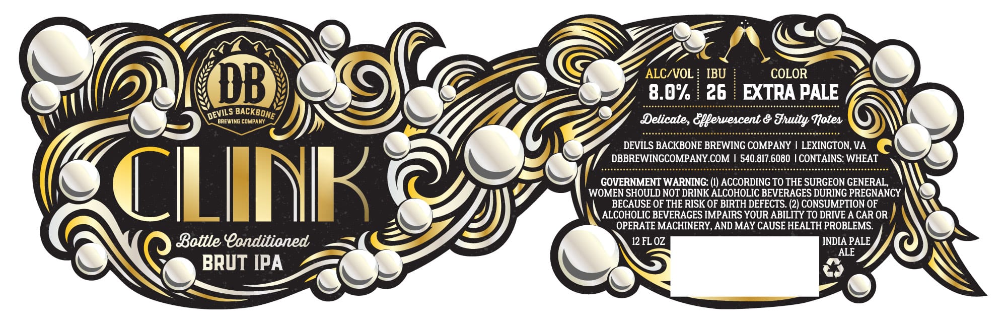 Clink by Devils Backbone Brewing Company - beer label