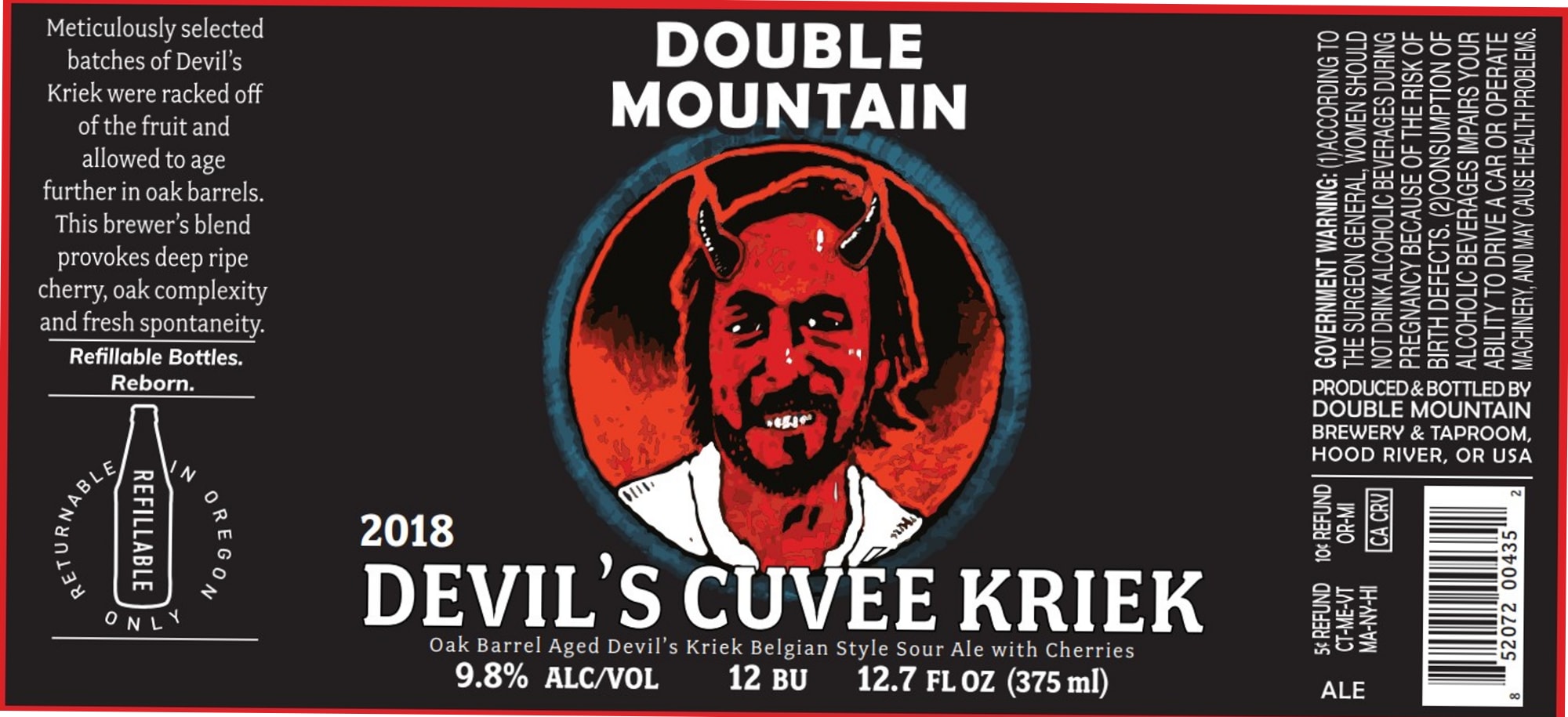 Devil’s Cuvee Kriek by Double Mountain Brewery & Taproom - beer label