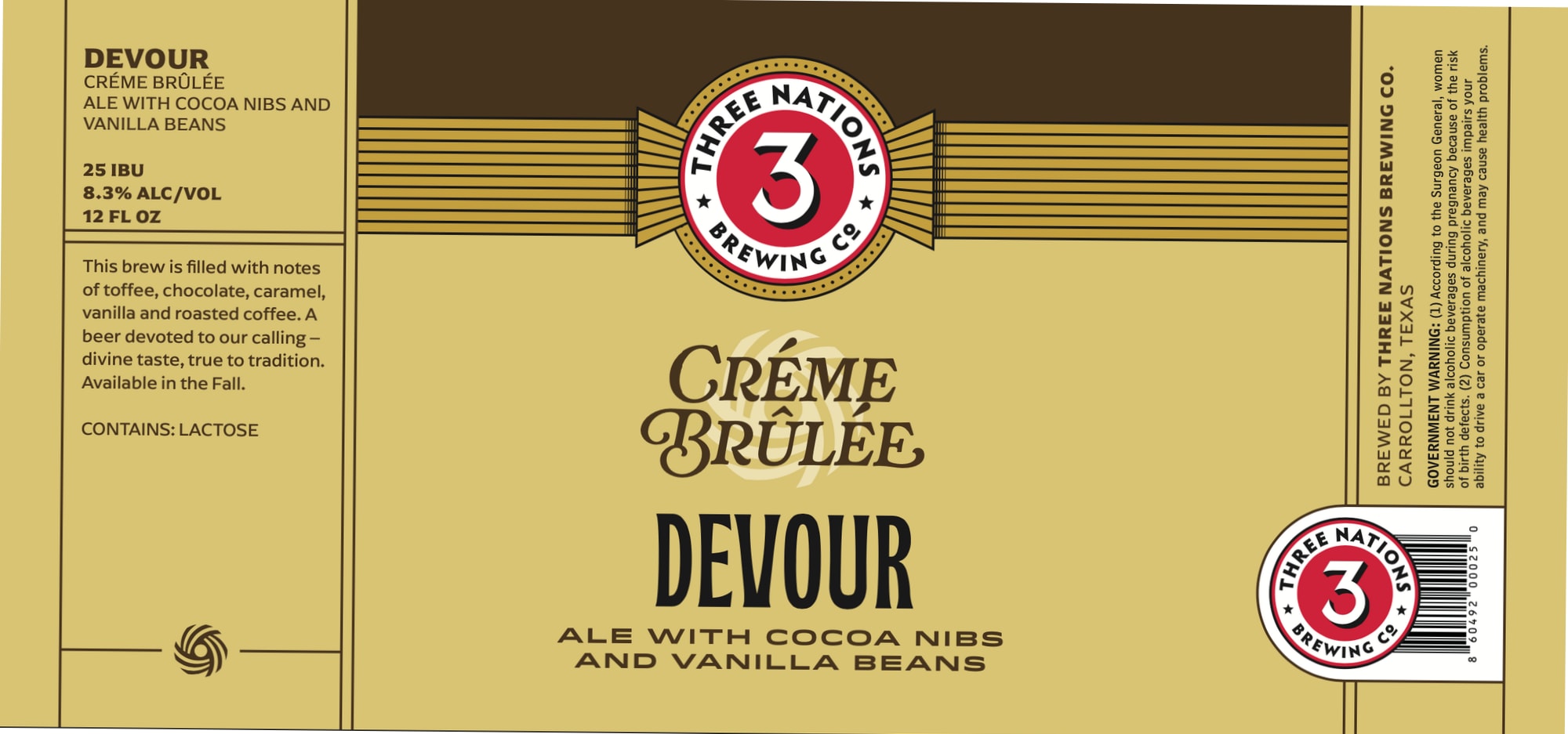 Devour by Three Nations Brewing Co. - beer label
