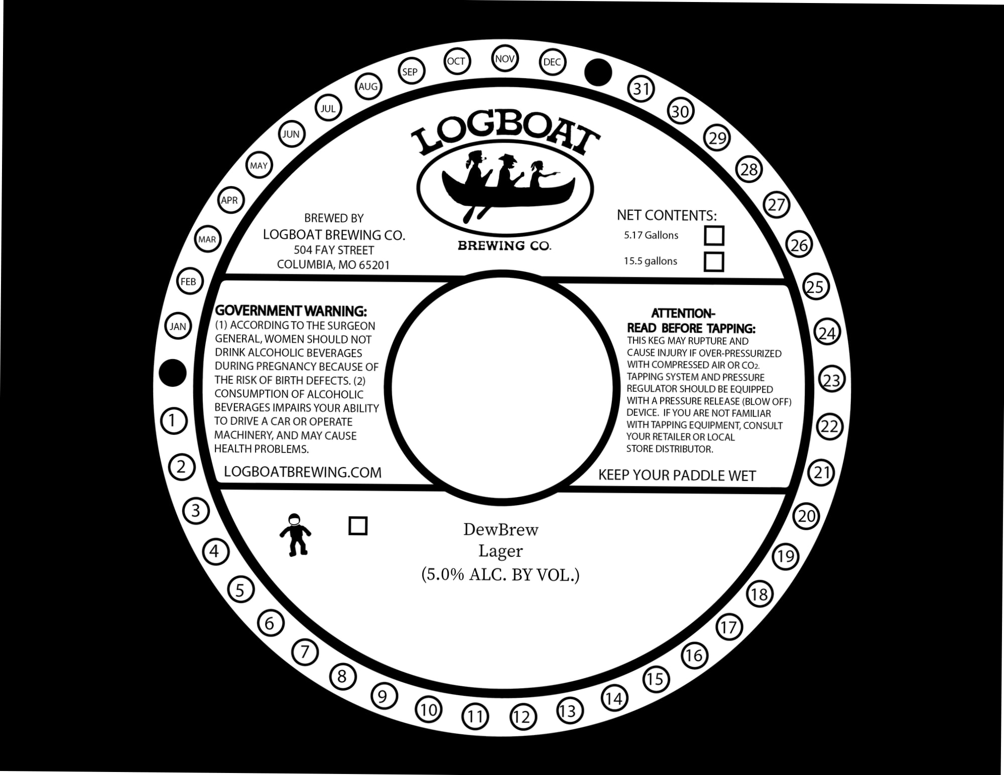 DewBrew Lager by Logboat Brewing Co. - beer label