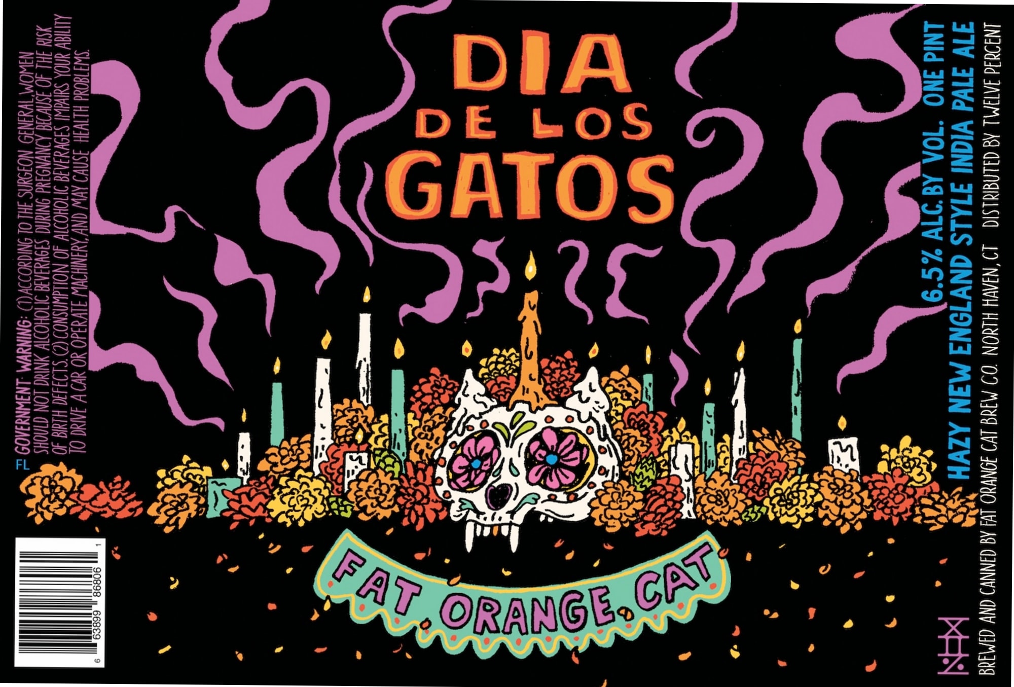 Dia de los Gatos by Fat Orange Cat Brew Co. - beer label