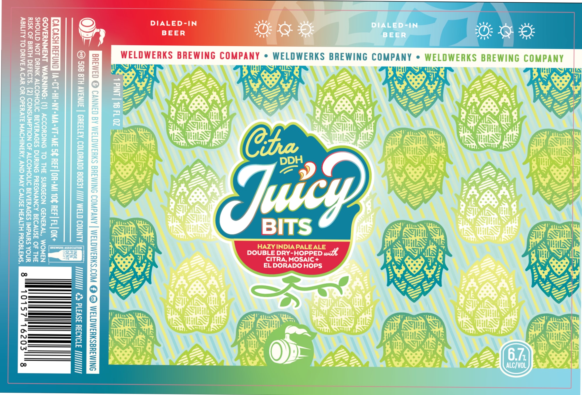 Dialed-In Juicy Bits by WeldWerks Brewing Company - beer label