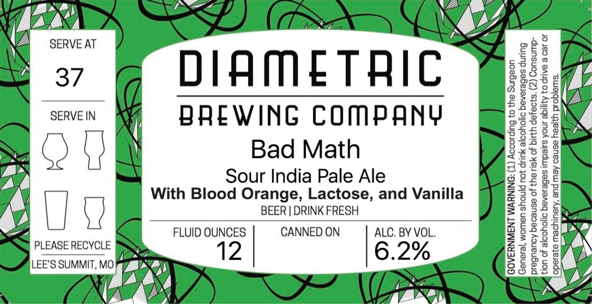 Bad Math by Diametric Brewing Company - beer label