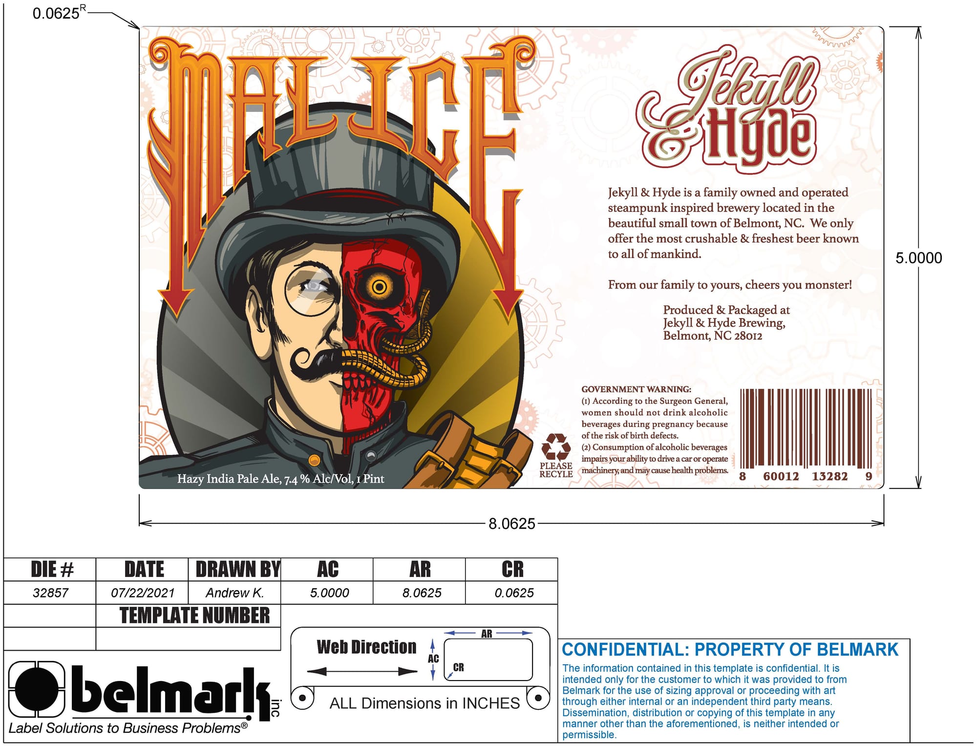 Die #3265 by Jekyll & Hyde Brewing - beer label
