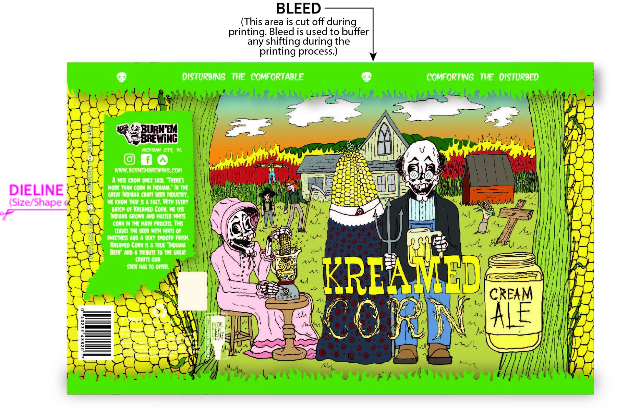 Dieline Cream Ale by Burnem Brewing - beer label