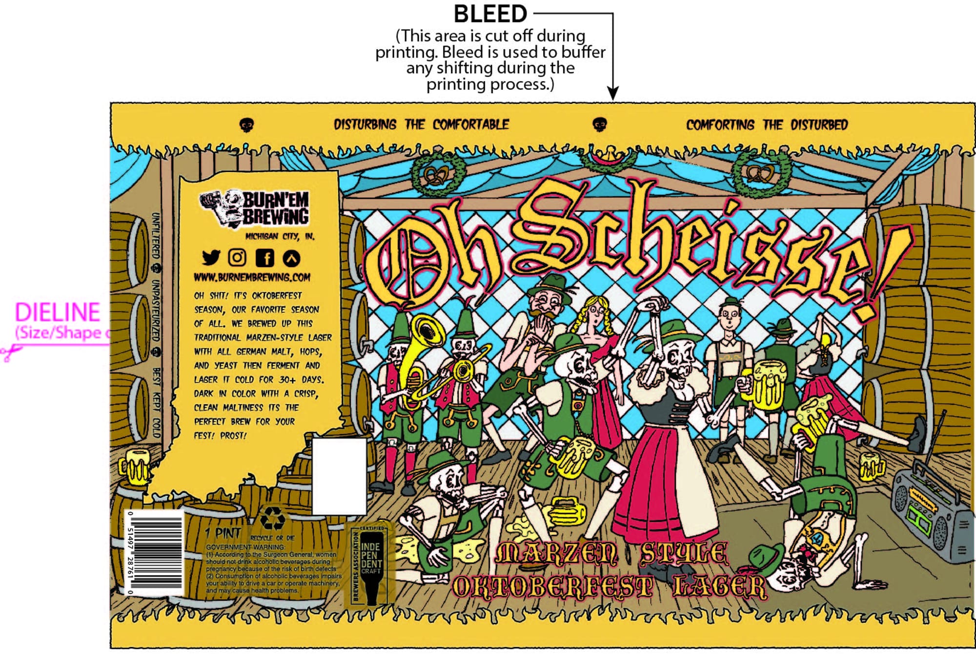 DieLine Oktoberfest Lager by Burnet Brewing - beer label