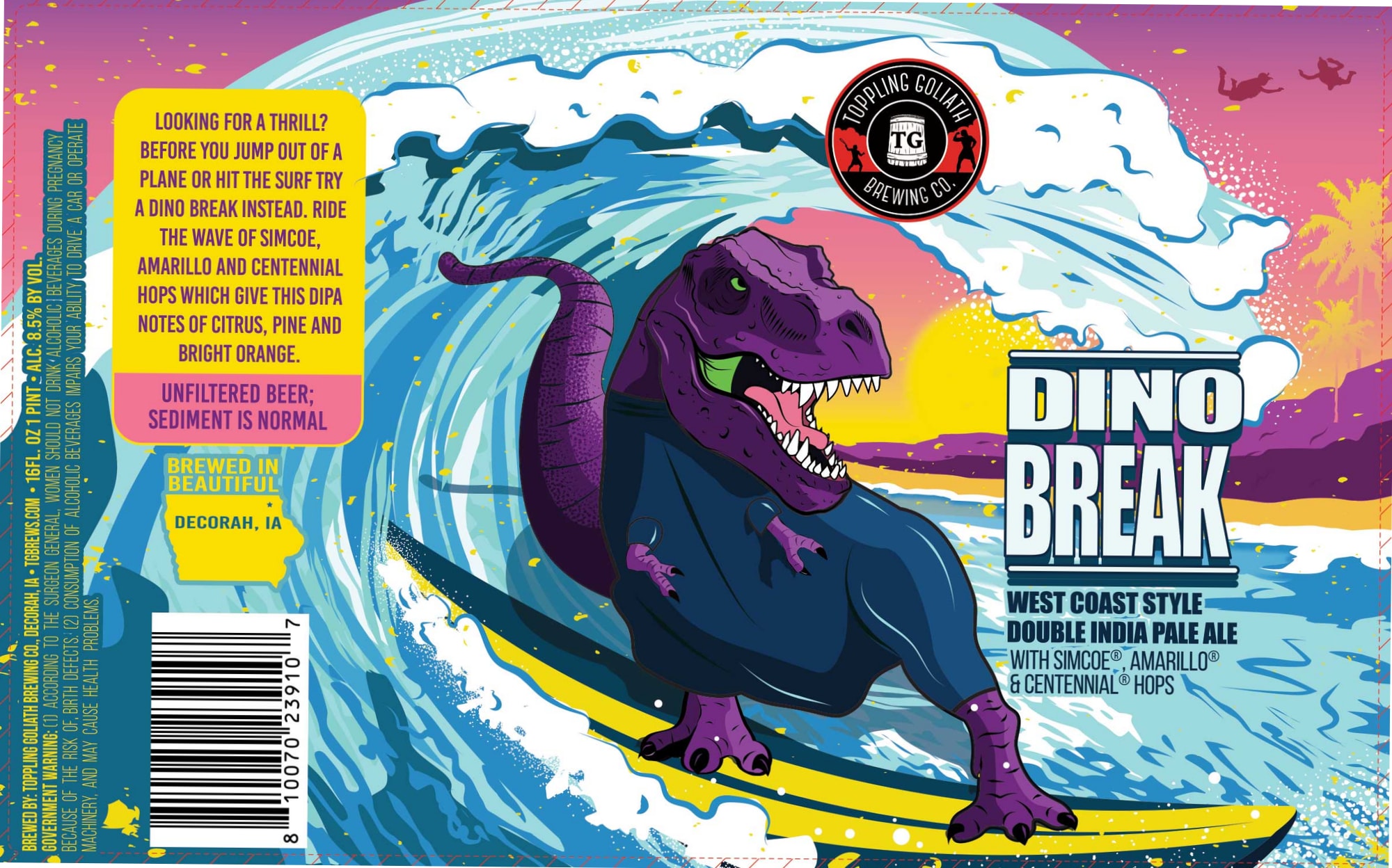 Dino Break by Toppling Goliath Brewing Co. - beer label