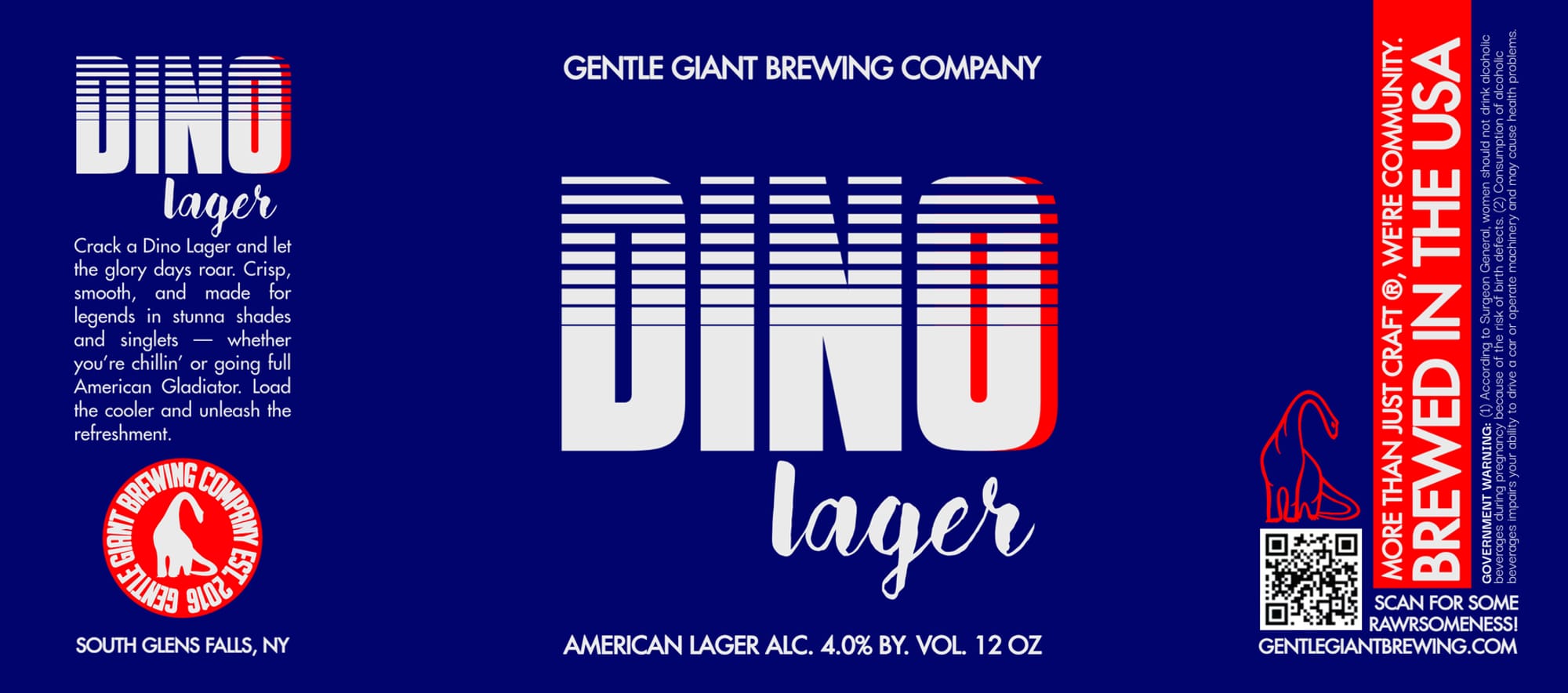 Dinu Lager by Gentle Giant Brewing Company - beer label