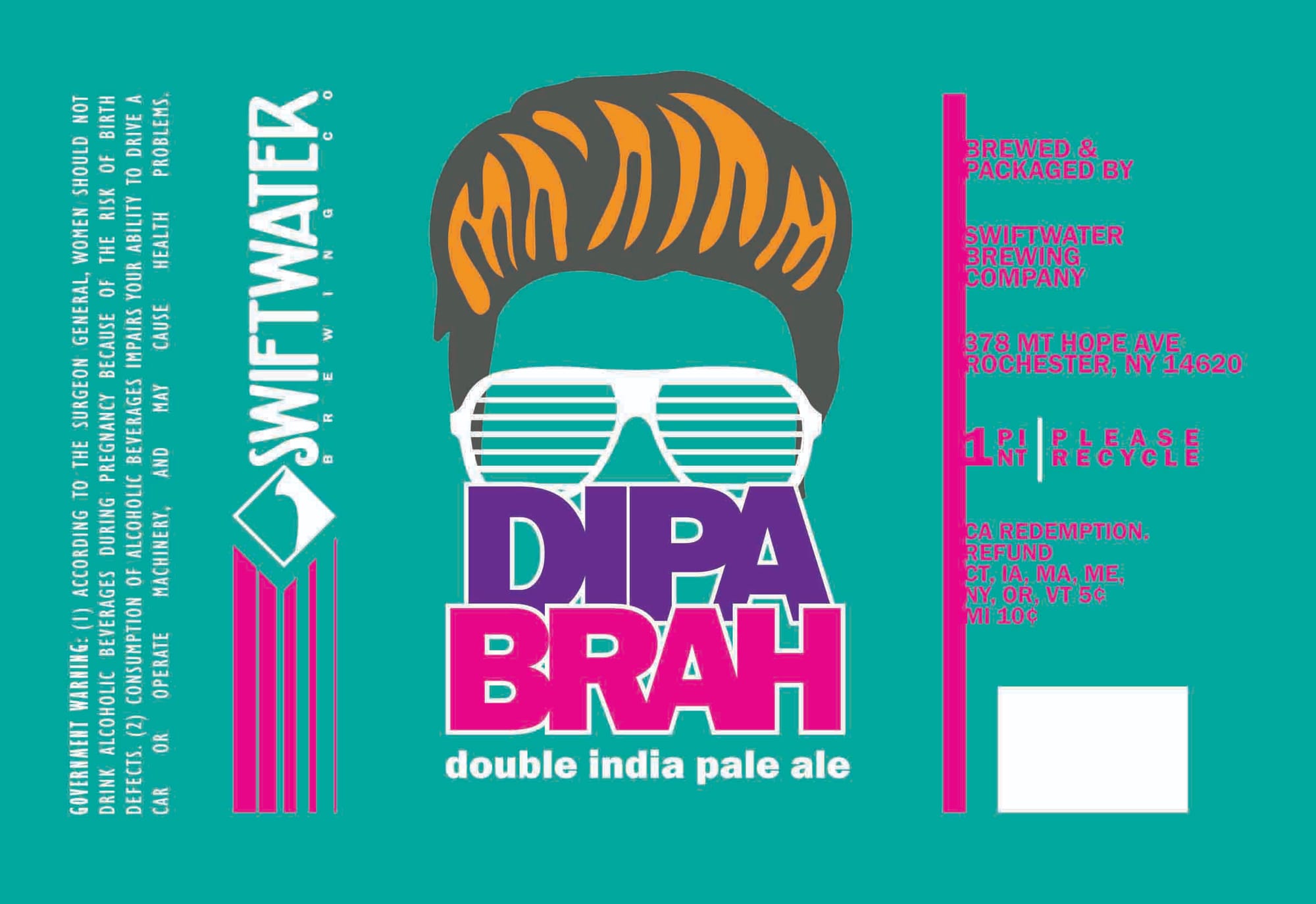 DIPA Brah by Swiftwater Brewing Company - beer label