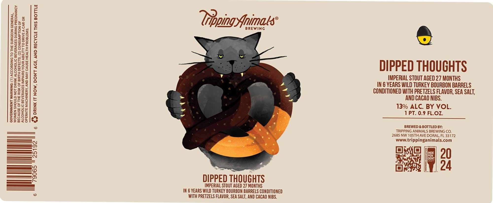 Dipped Thoughts by Tripping Animals Brewing Co. - beer label