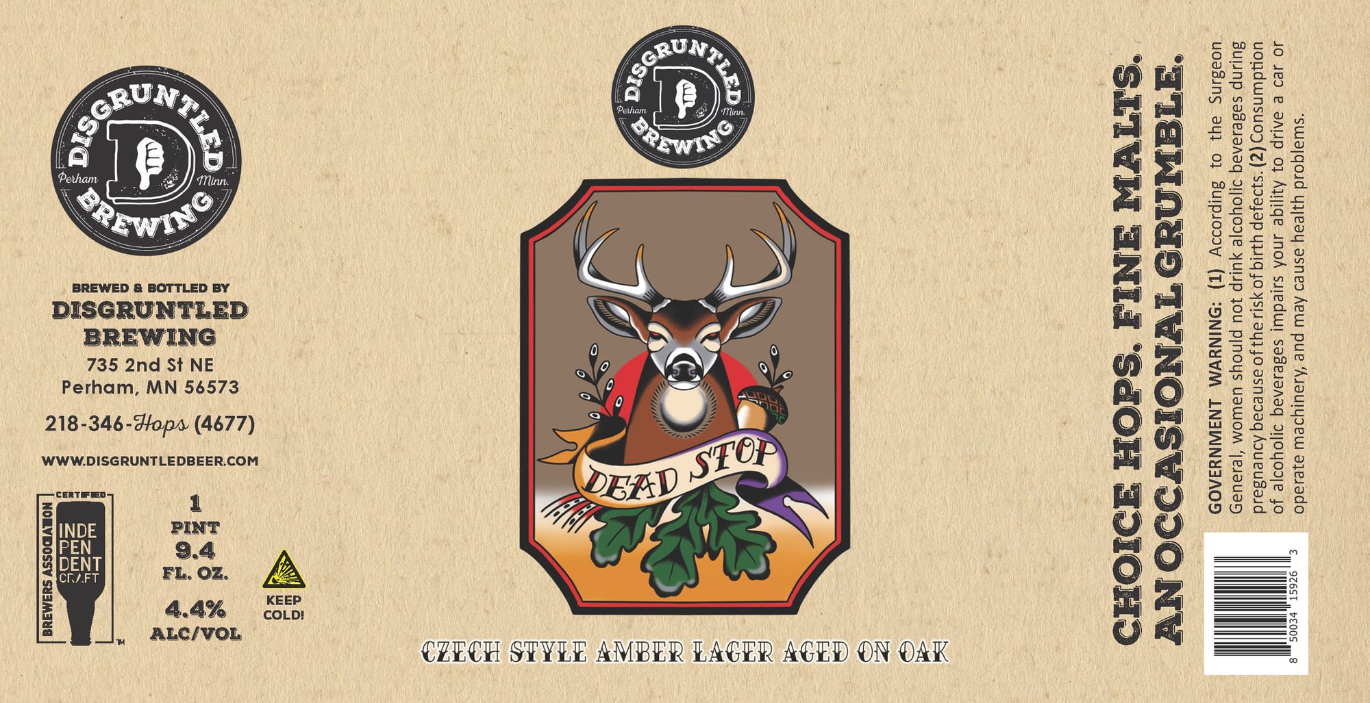 Dead Stop by Disgruntled Brewing - beer label
