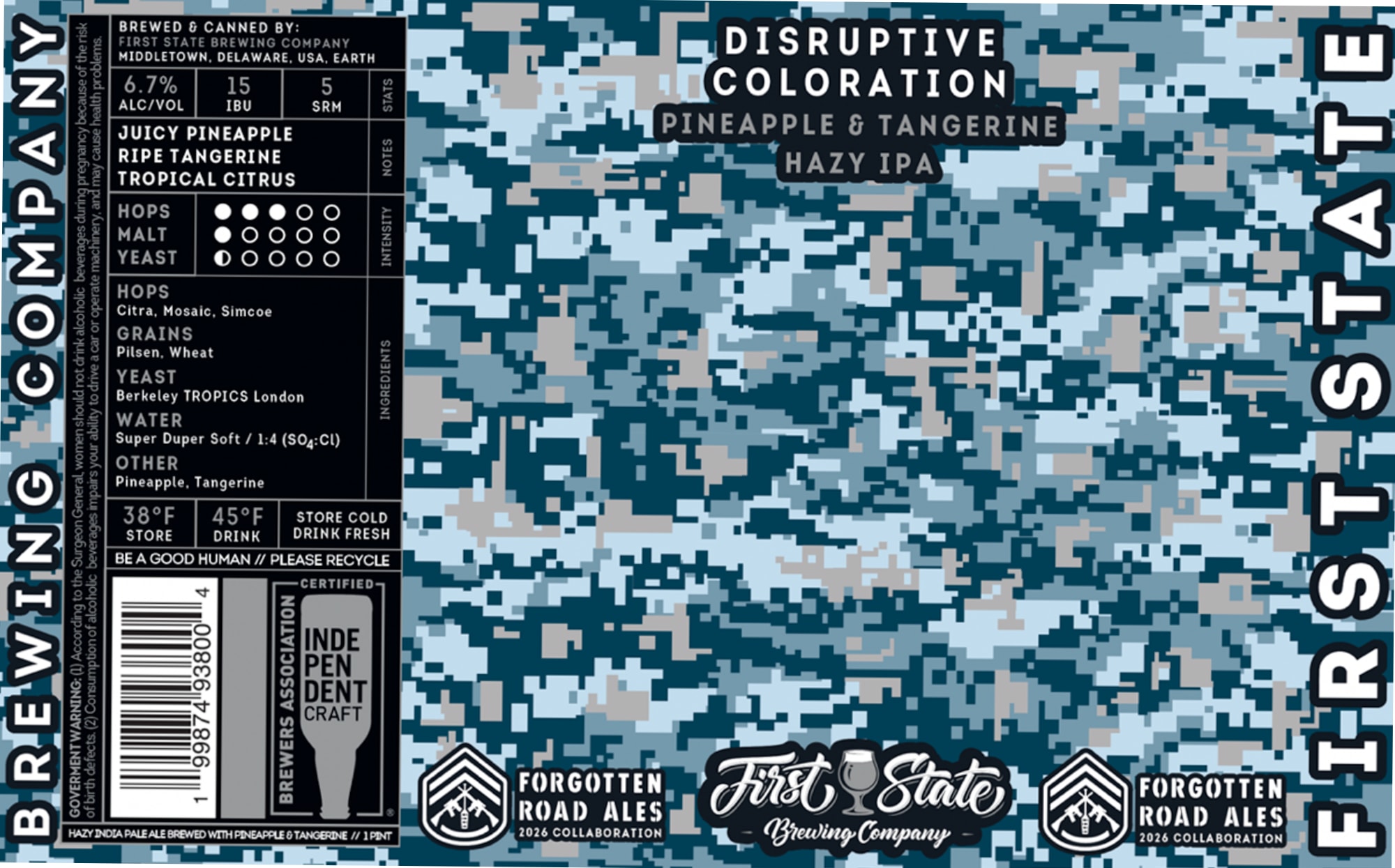 Disruptive Coloration by First State Brewing Company - beer label