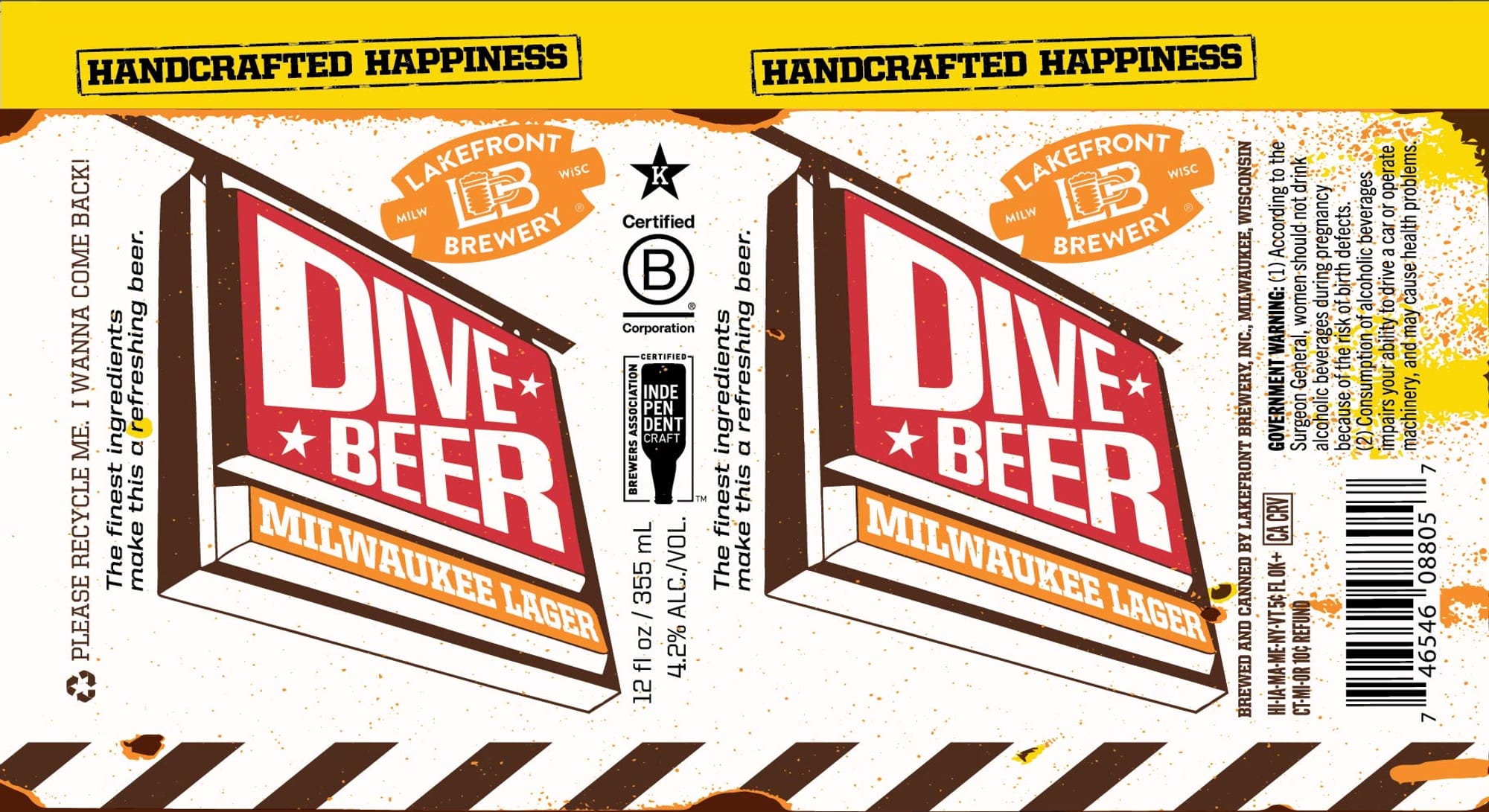 Dive Beer by Lakefront Brewery - beer label