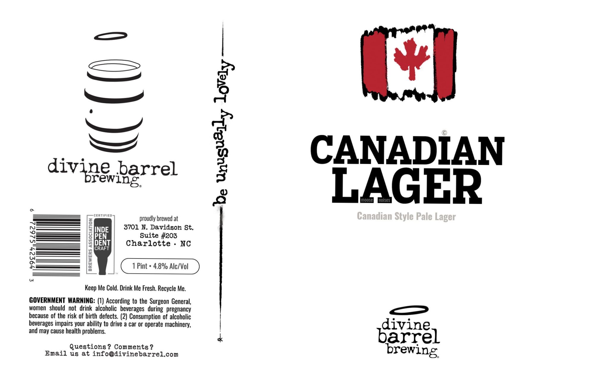 Canadian Lager by Divine Barrel Brewing - beer label