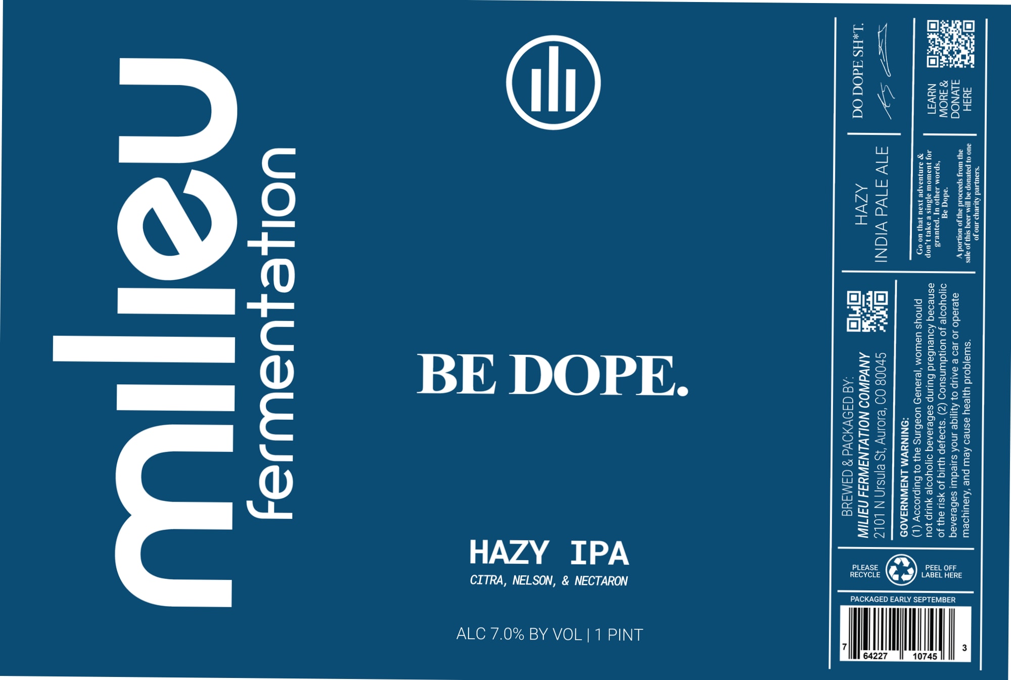 Do Dope Pale Ale by Millieu Fermentation - beer label