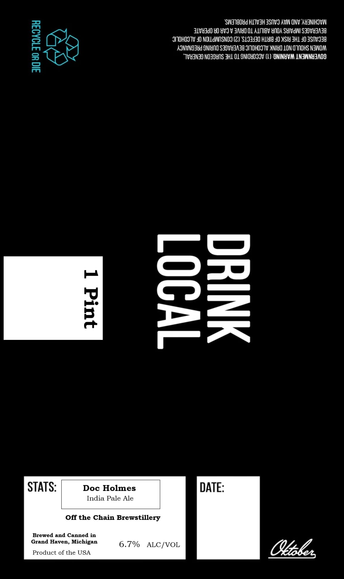 Doc Holmes by Off the Chain Brewstillery - beer label