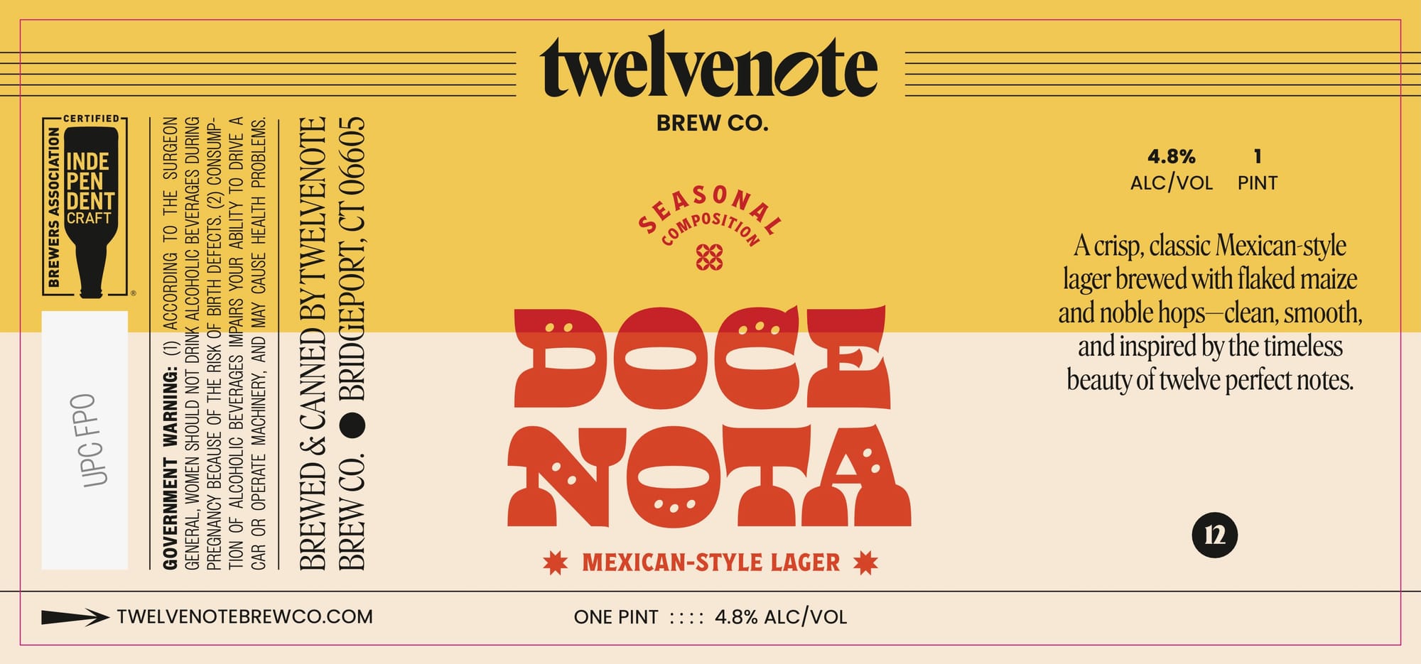 Doce Nota by TwelveNote Brew Co. - beer label