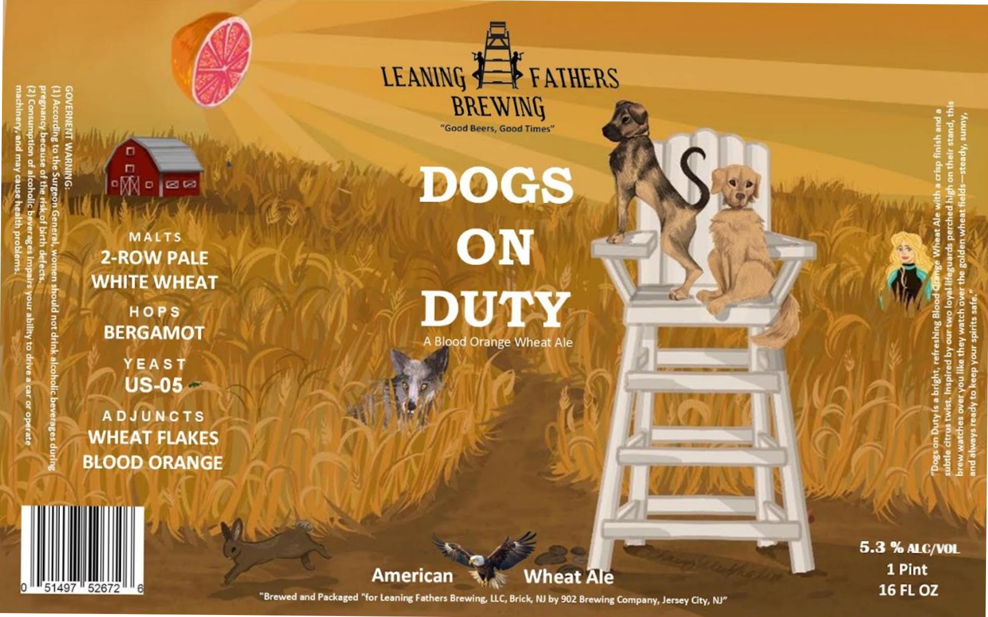 Dogs on Duty by Leaning Fathers Brewing - beer label