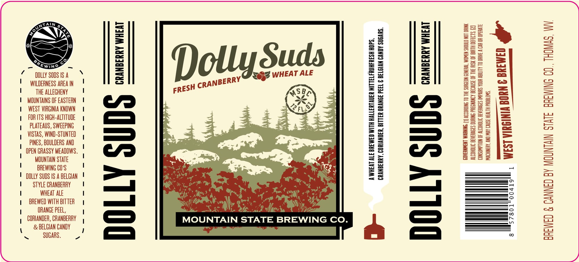 Dolly Suds by Mountain State Brewing Co. - beer label