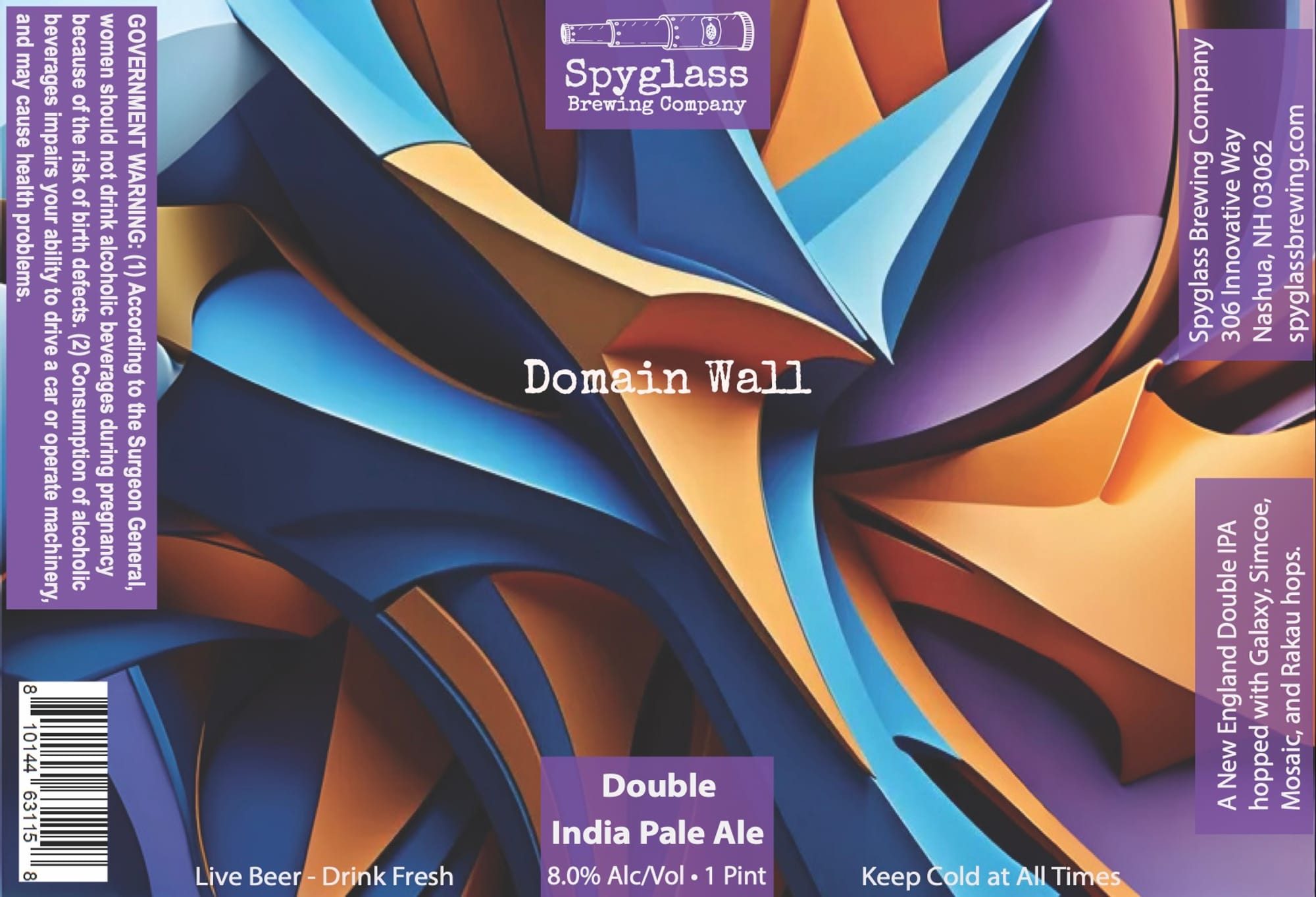 Domain Wall by Spyglass Brewing Company - beer label