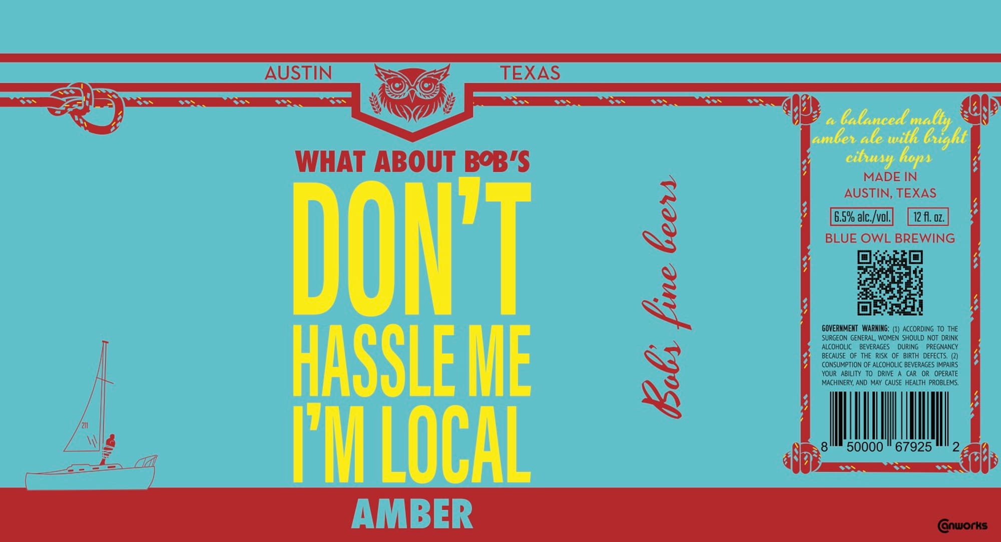 Don’t Hassle Me, I’m Local by Blue Owl Brewing - beer label