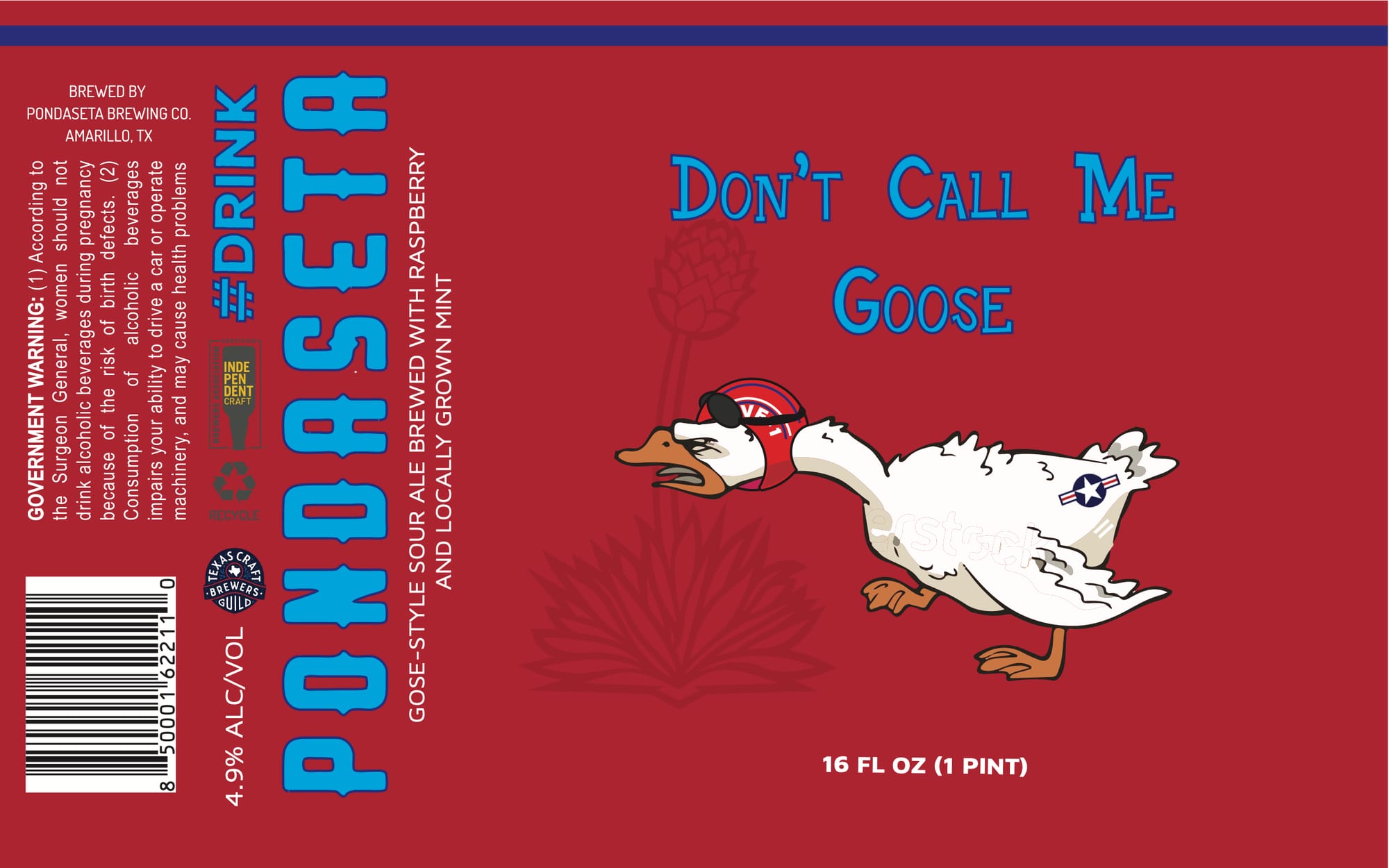 Don’t Call Me Goose by Pondaseta Brewing Co. - beer label