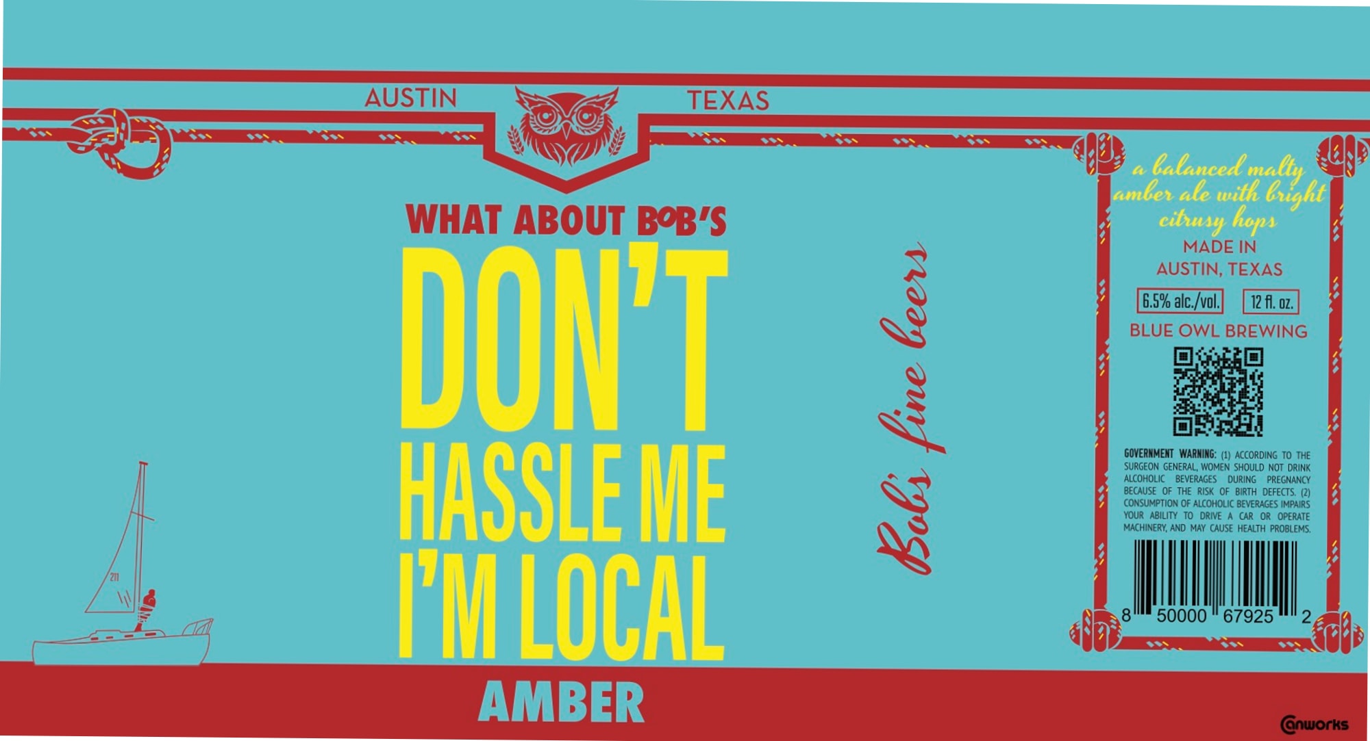 Don't Hassle Me I'm Local by Blue Owl Brewing - beer label