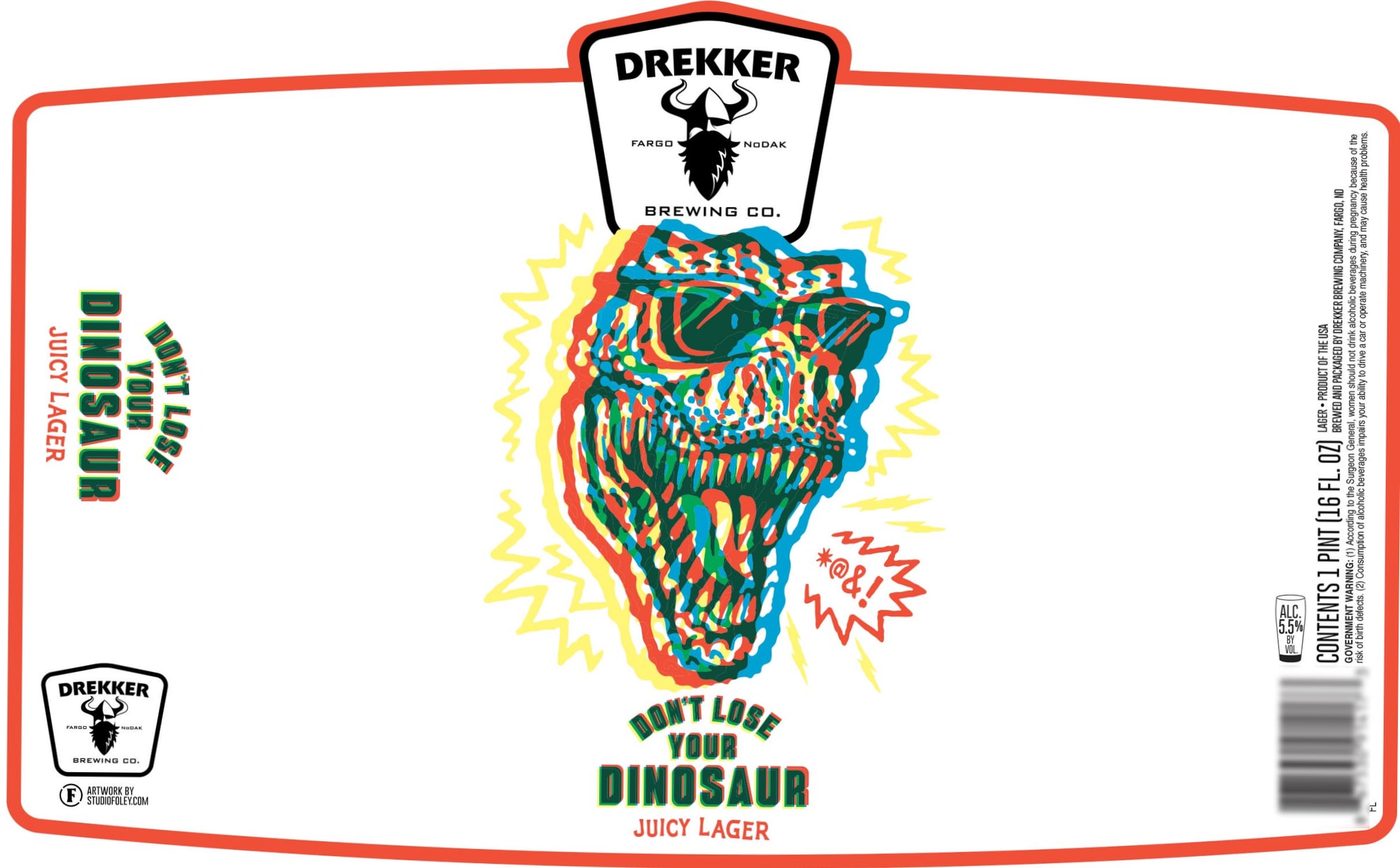 Don’t Lose Your Dinosaur by Drekker Brewing Co. - beer label