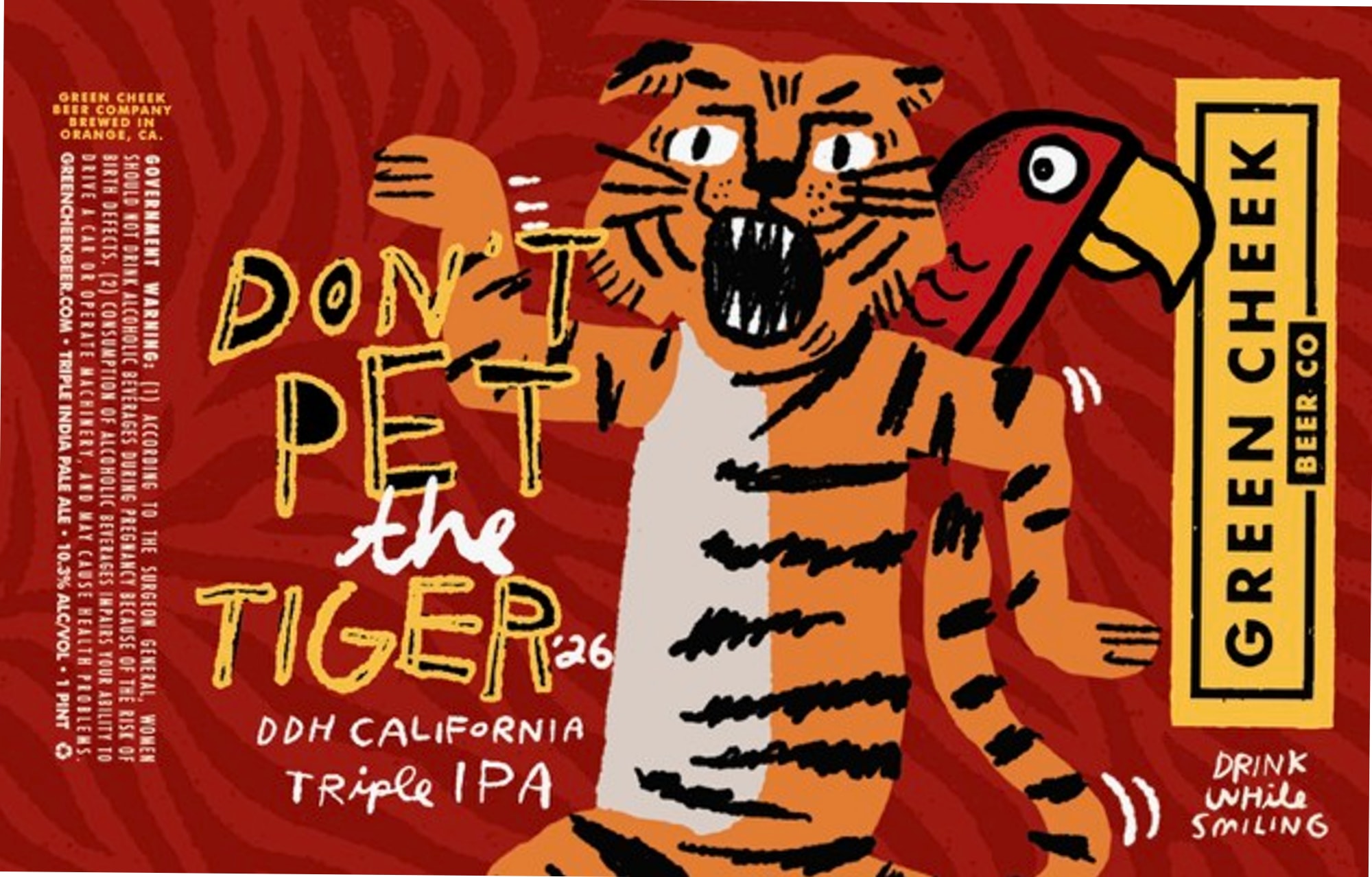 Don’t Pet the Tiger by Green Cheek Beer Company - beer label