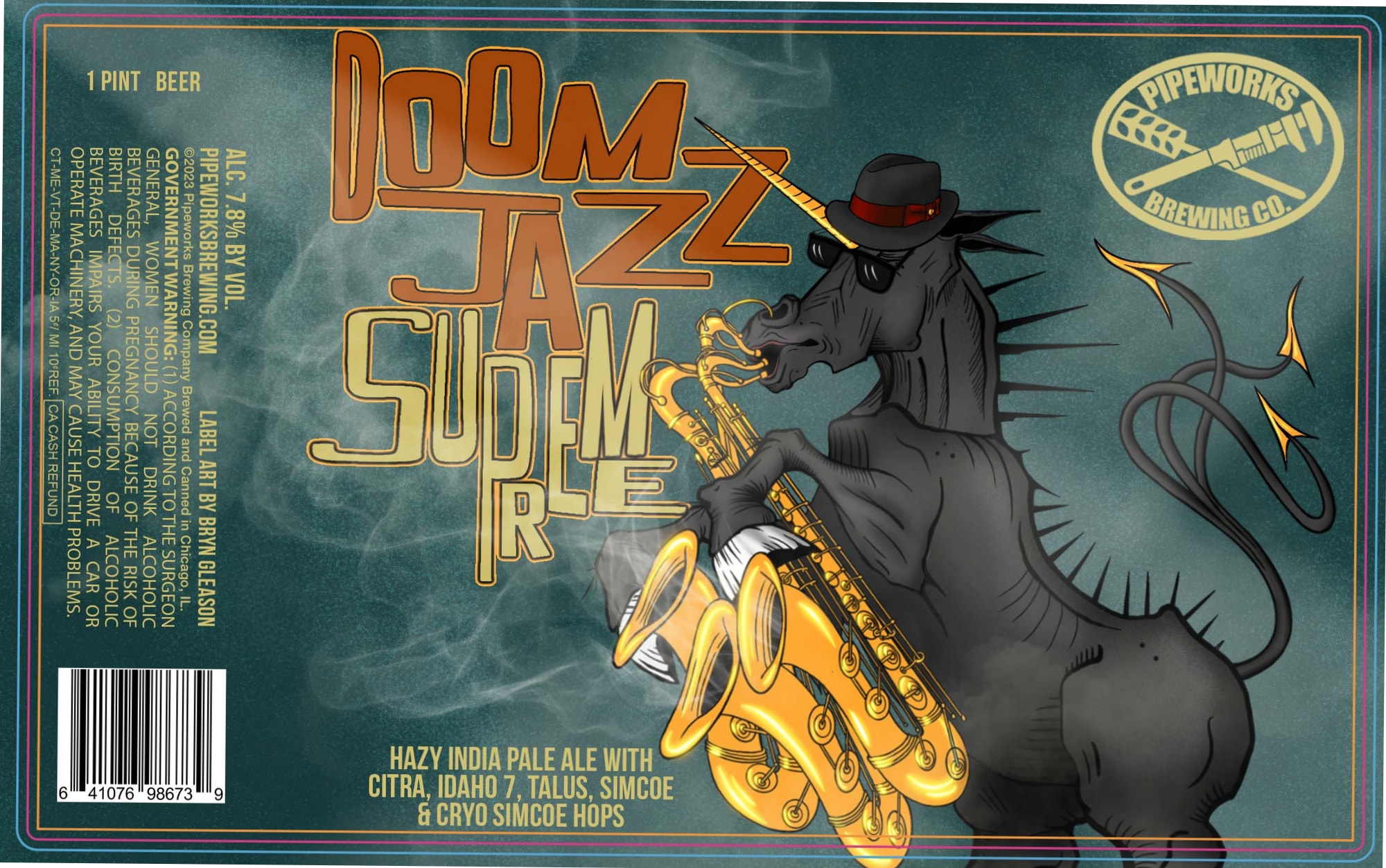 Doom Jazz Supreme by Pipeworks Brewing Co. - beer label