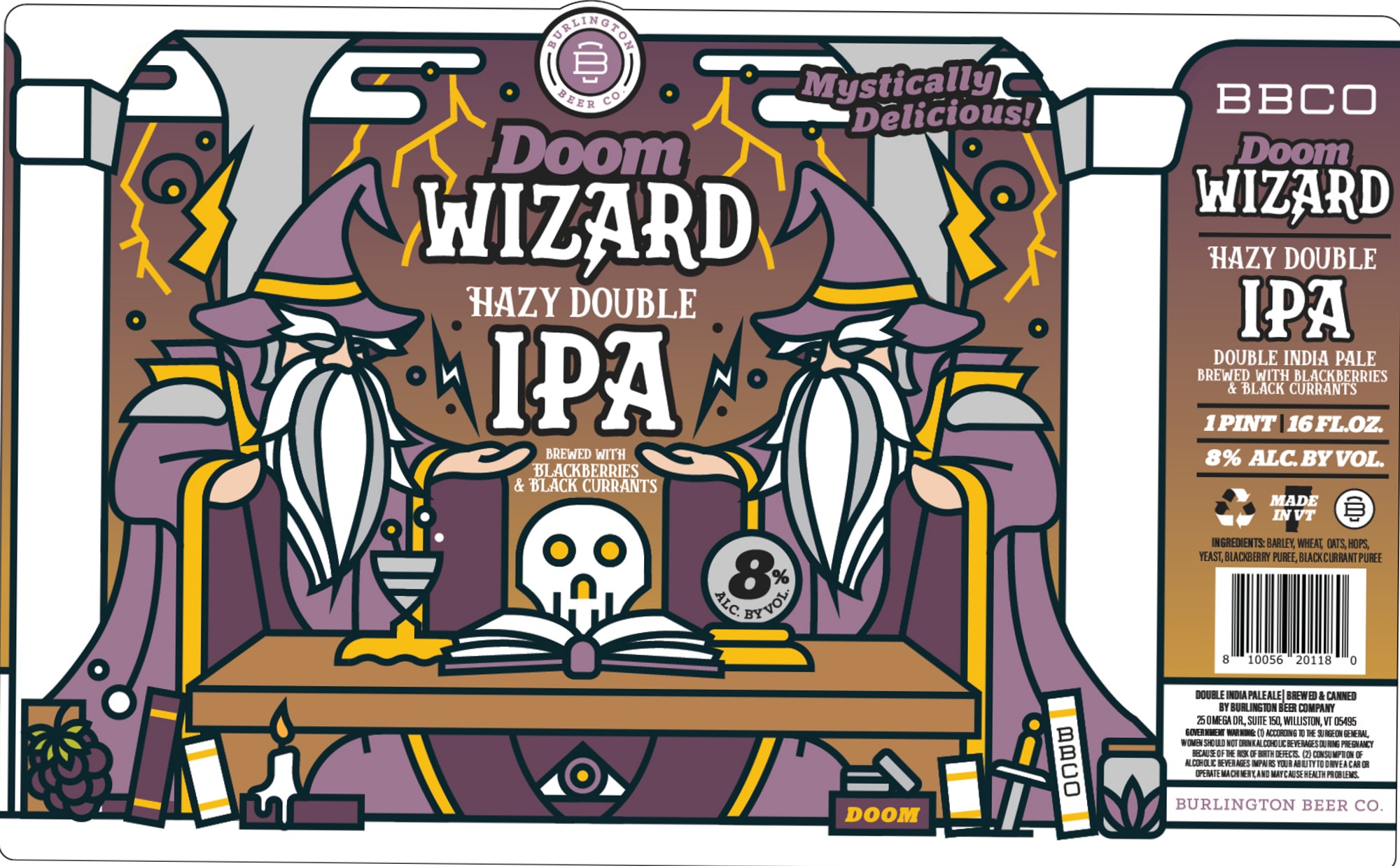 Doom Wizard by Burlington Beer Co. - beer label