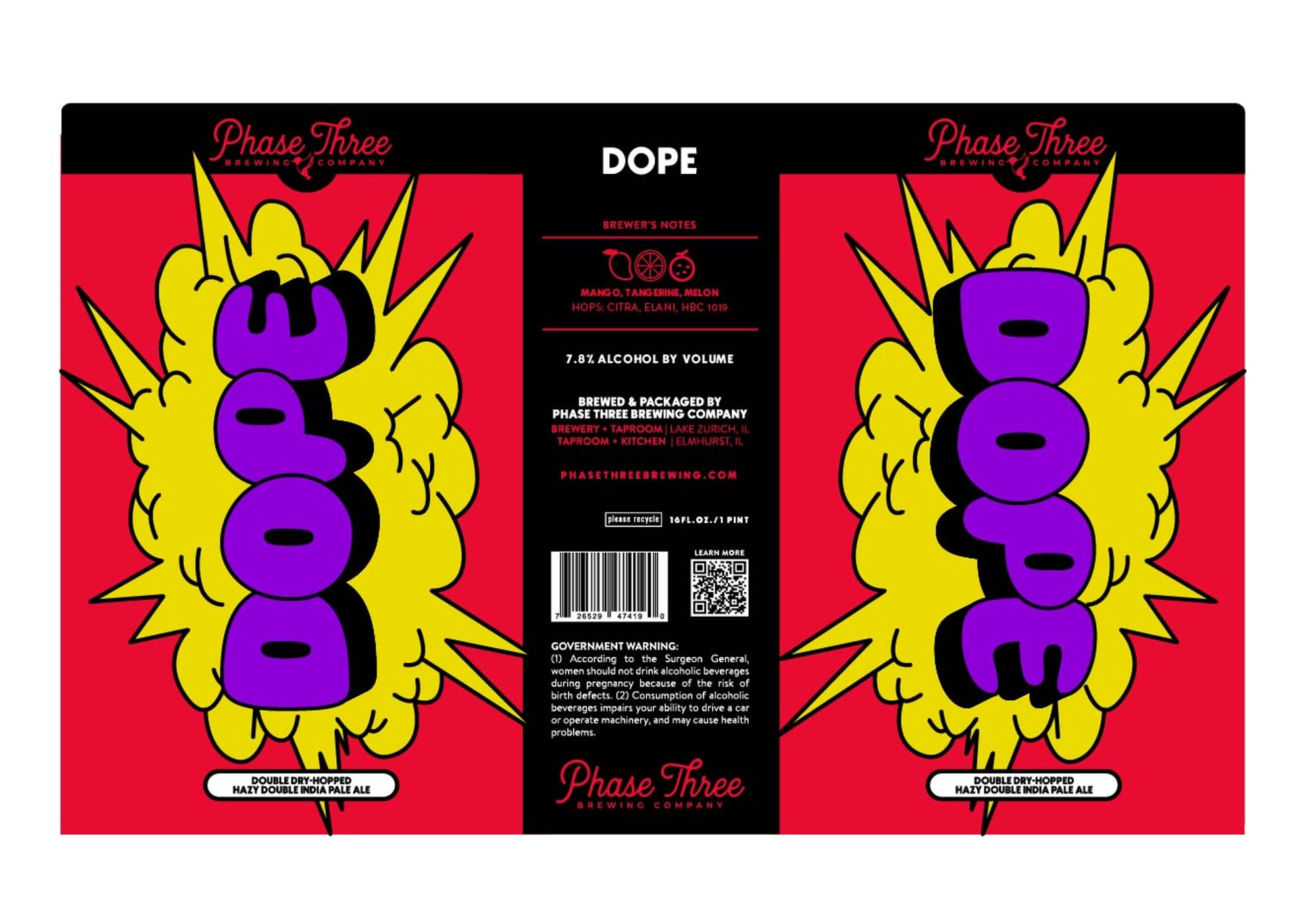 Dope by Phase Three Brewing Company - beer label
