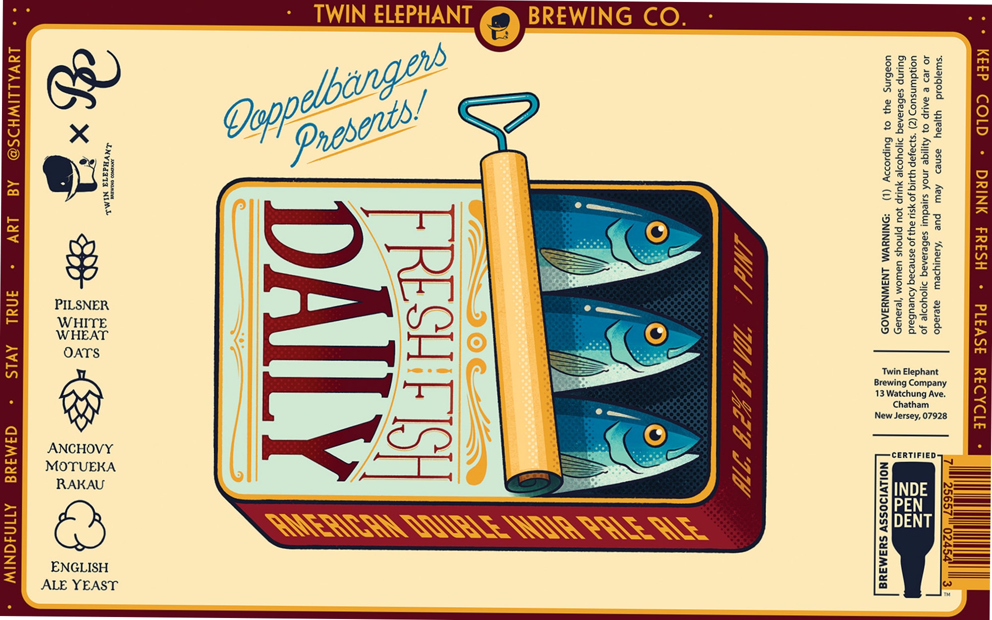 Doppelbängers! by Twin Elephant Brewing Co. - beer label