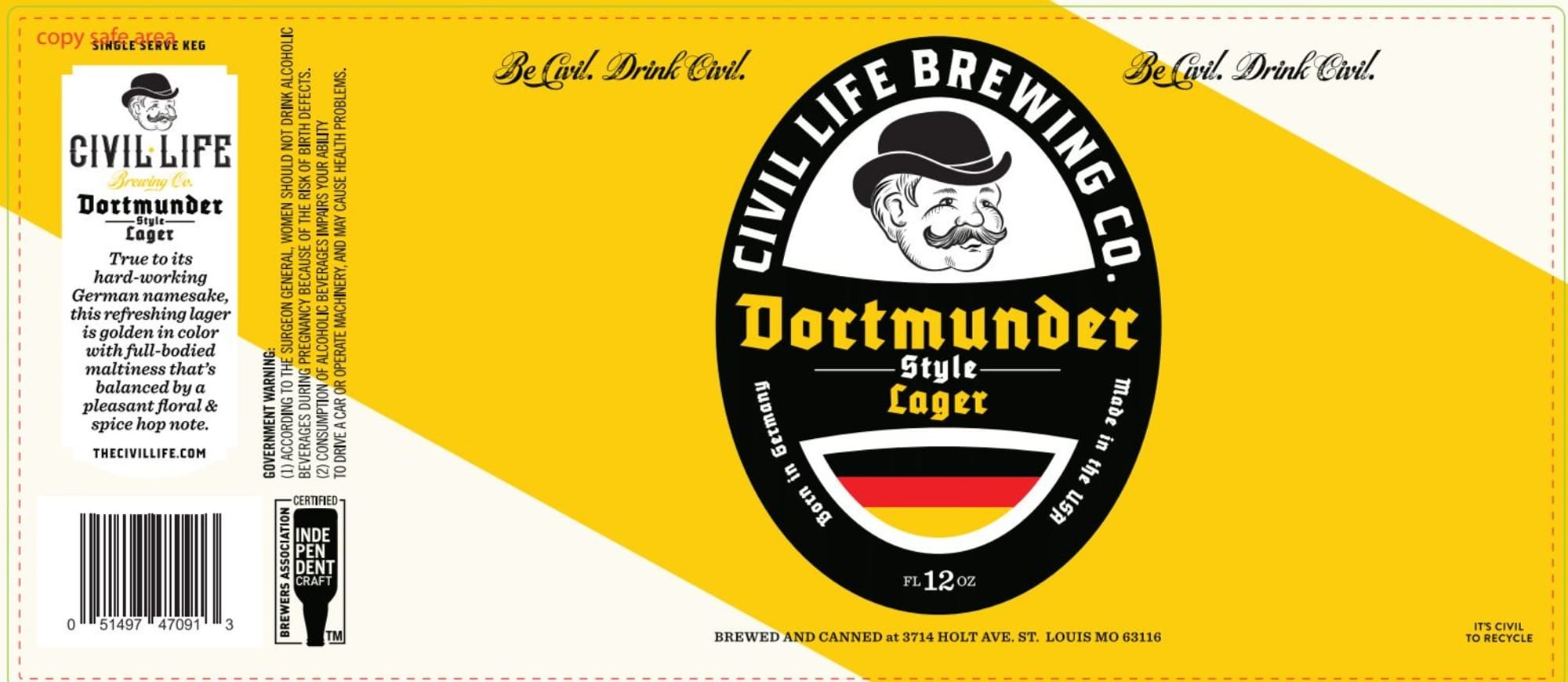 Dortmunder by Civil Life Brewing Co. - beer label
