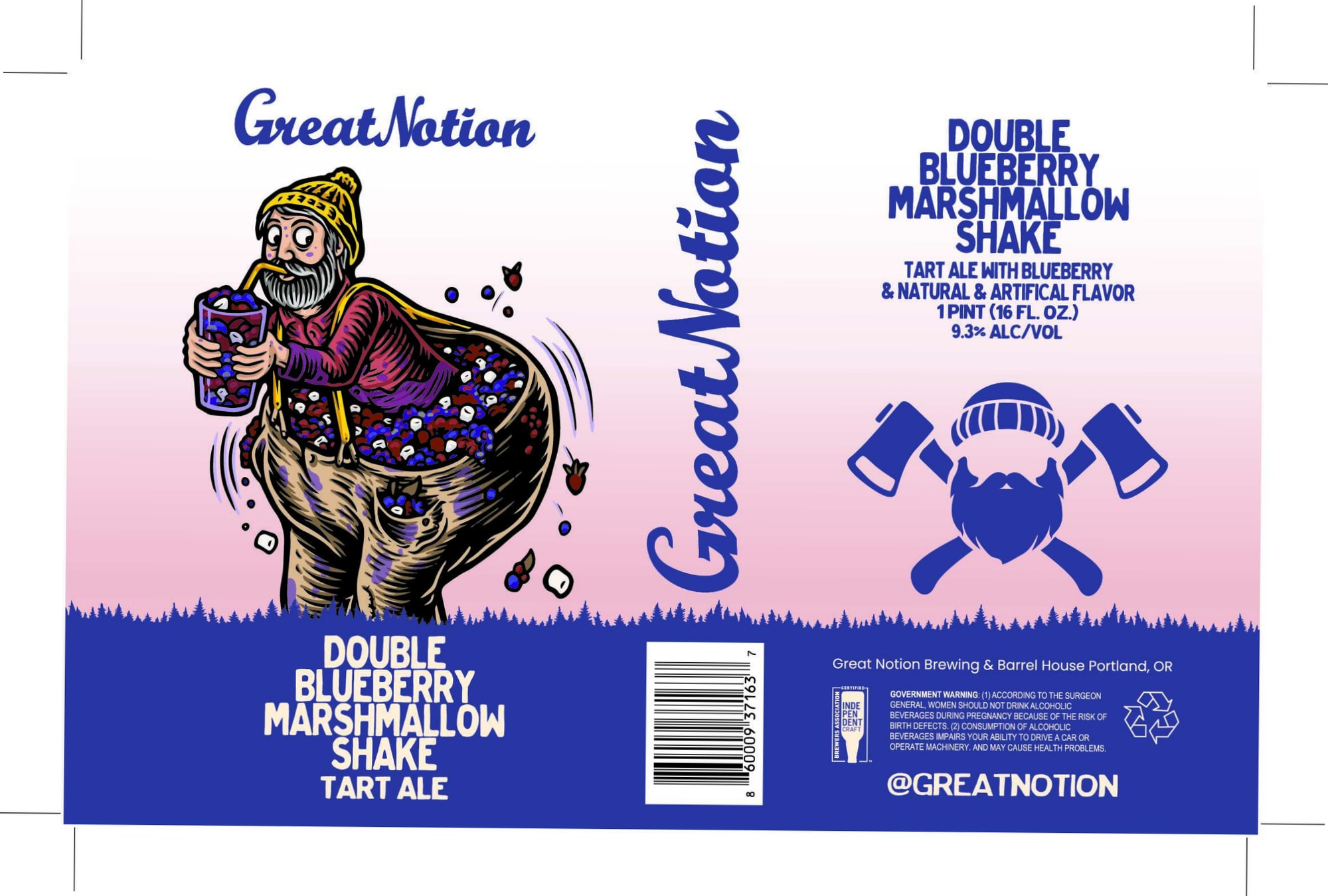 Double Blueberry Marshmallow Shake by Great Notion Brewing - beer label