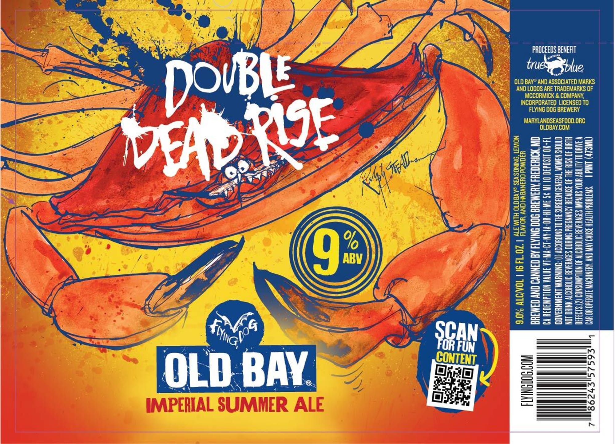 Double Dead Rise by Flying Dog Brewery - beer label