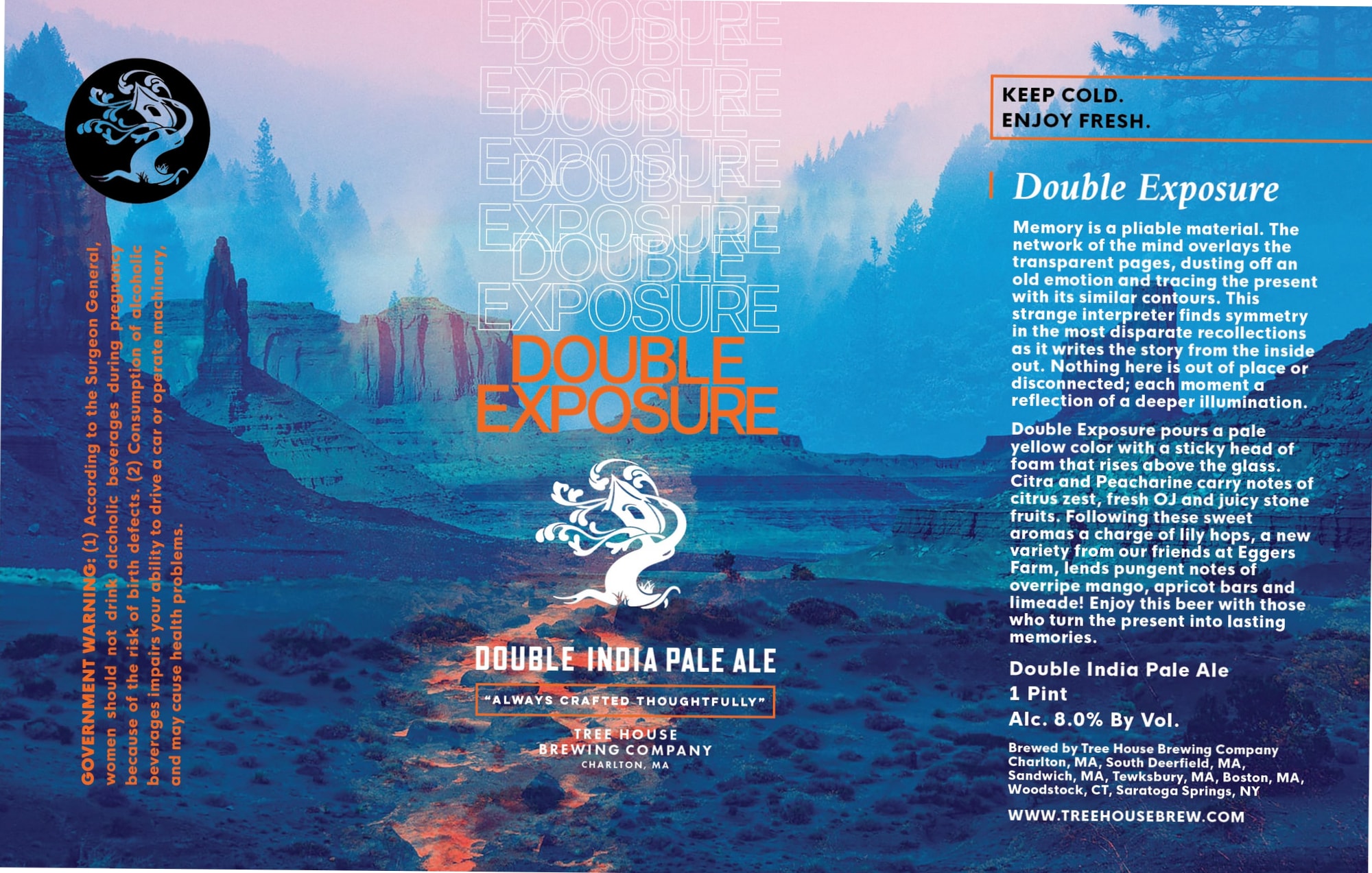 Double Exposure by Tree House Brewing Company - beer label