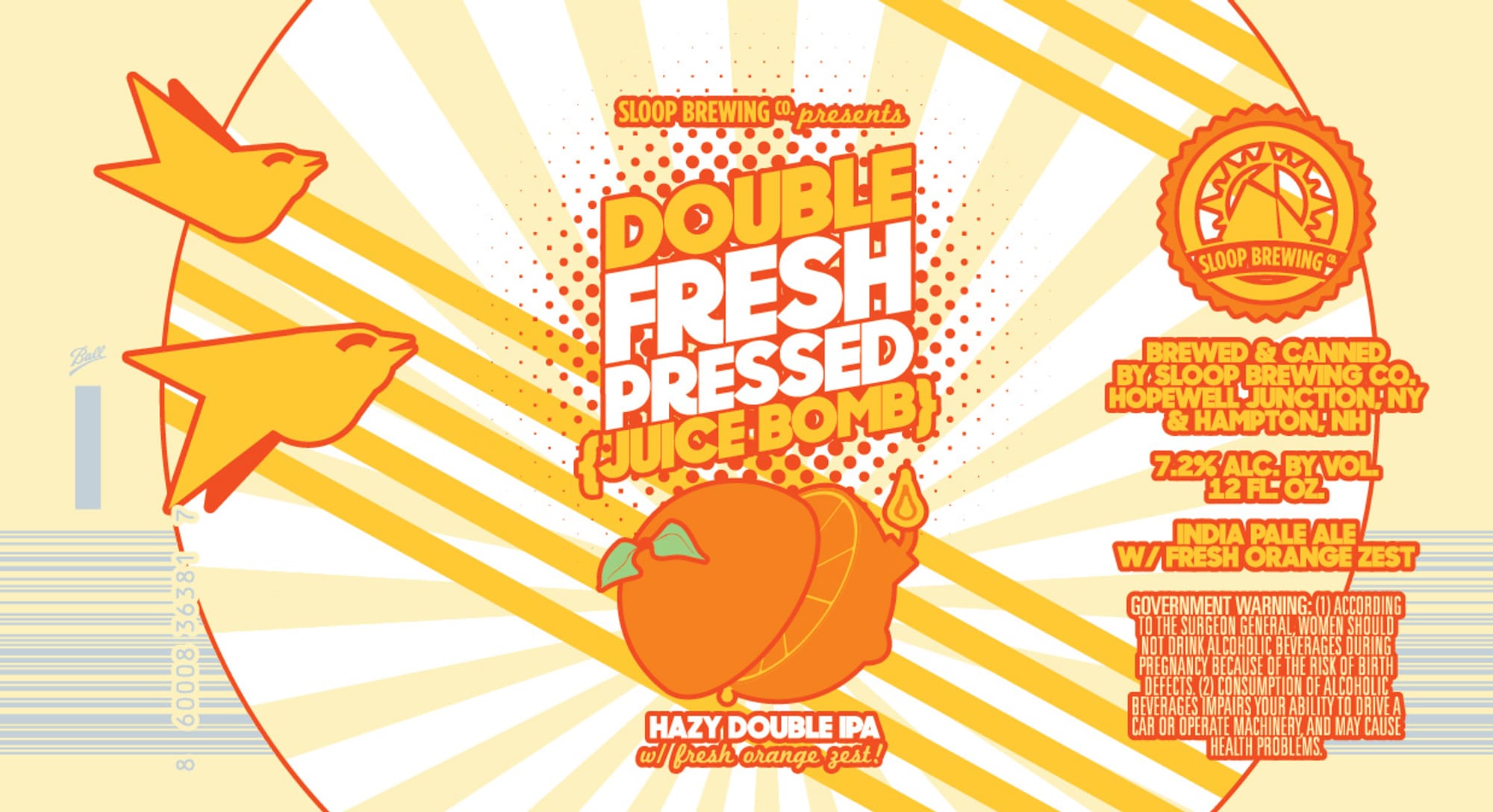 Double Fresh Pressed Juice Bomb by Sloop Brewing - beer label