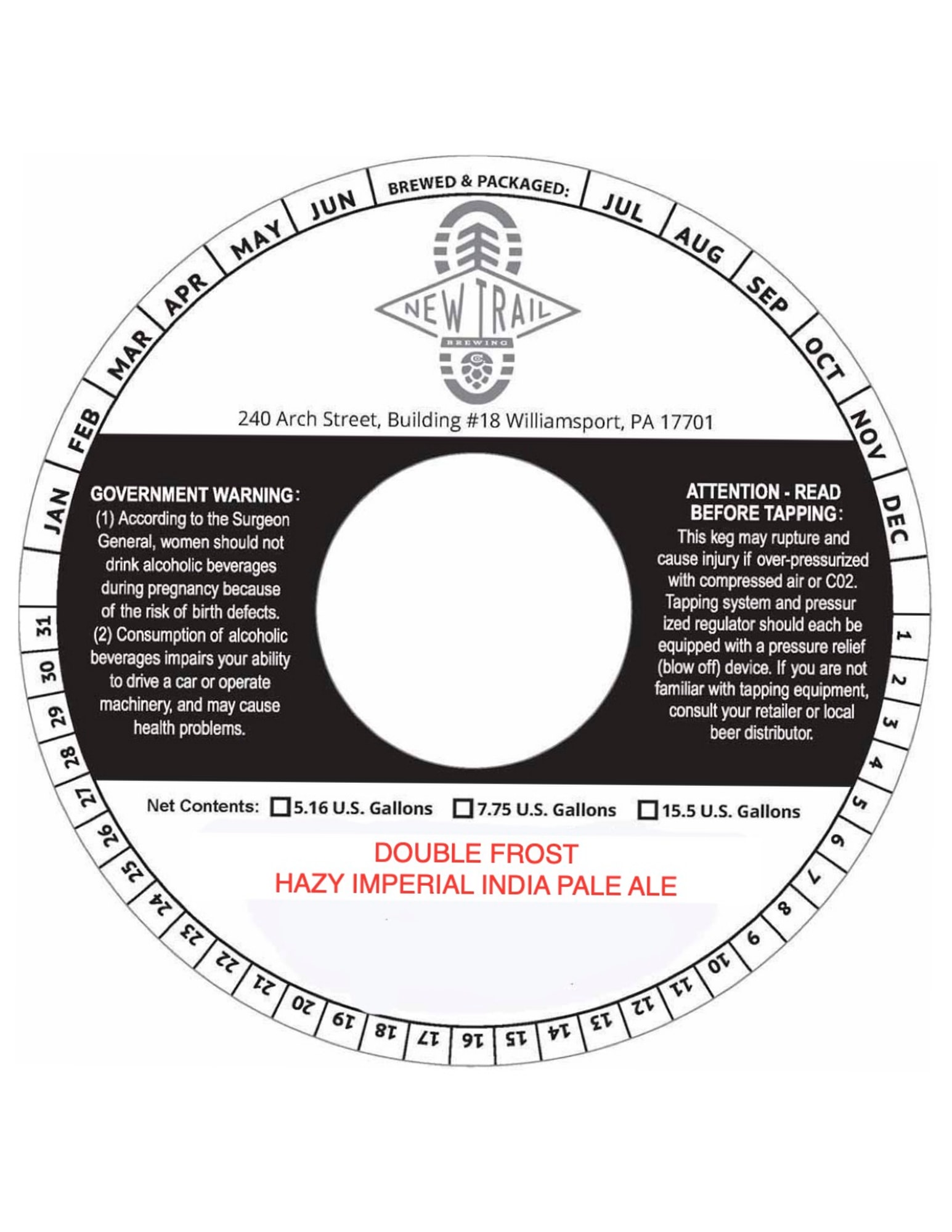 Double Frost by New Trail Brewing - beer label