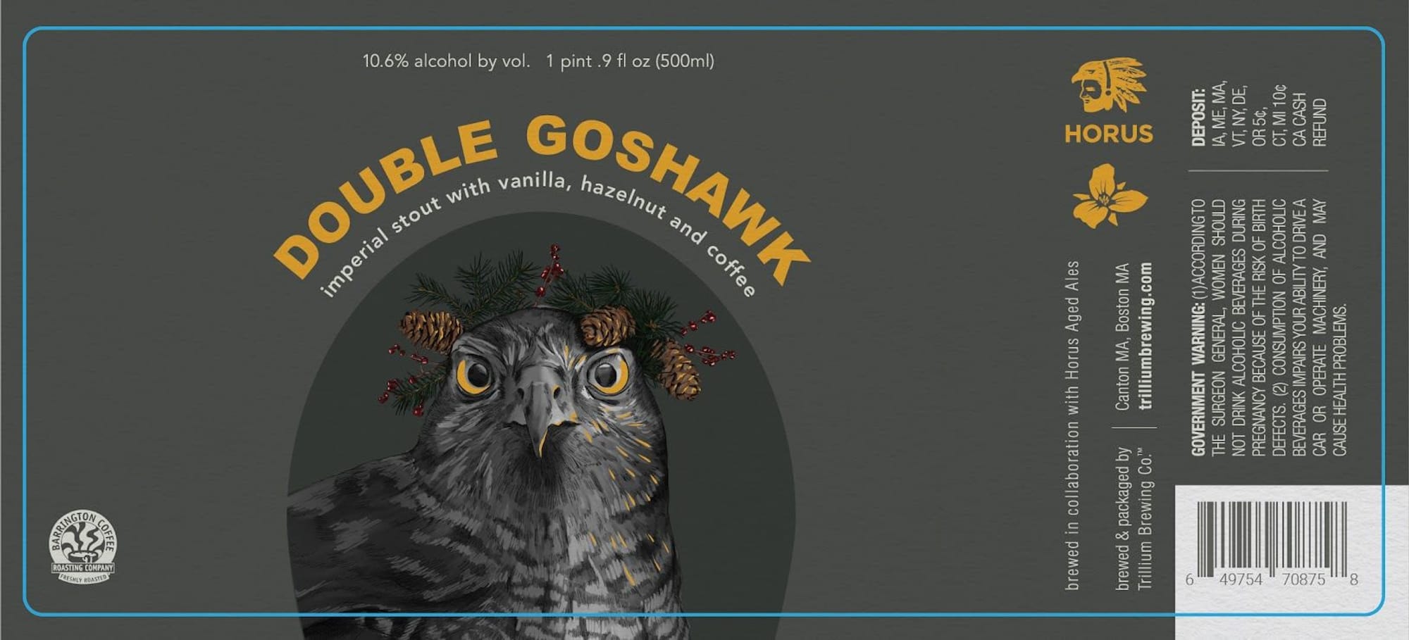 Double Goshawk by Trillium Brewing Company - beer label