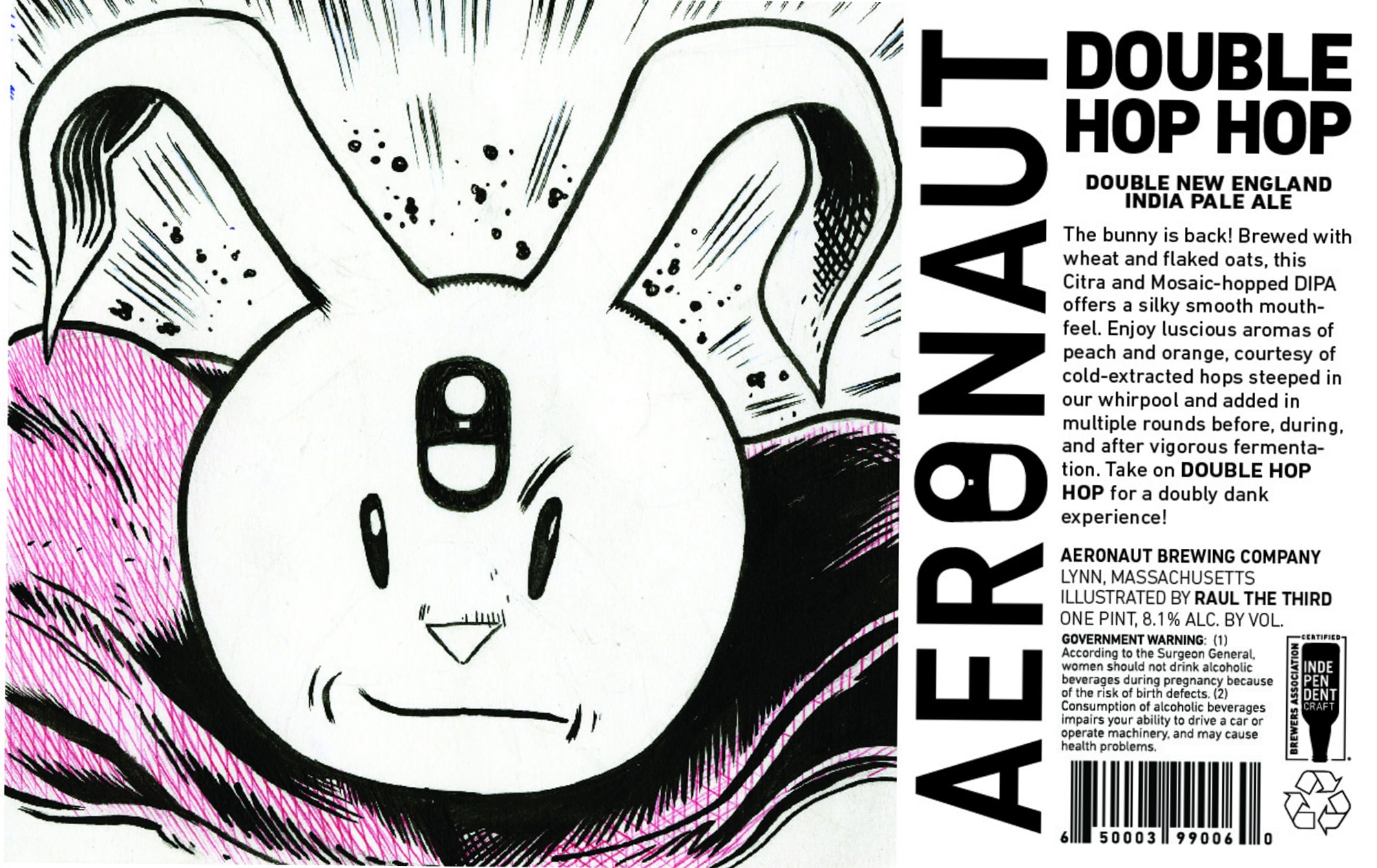 Double Hop Naut by Aeronaut Brewing Company - beer label