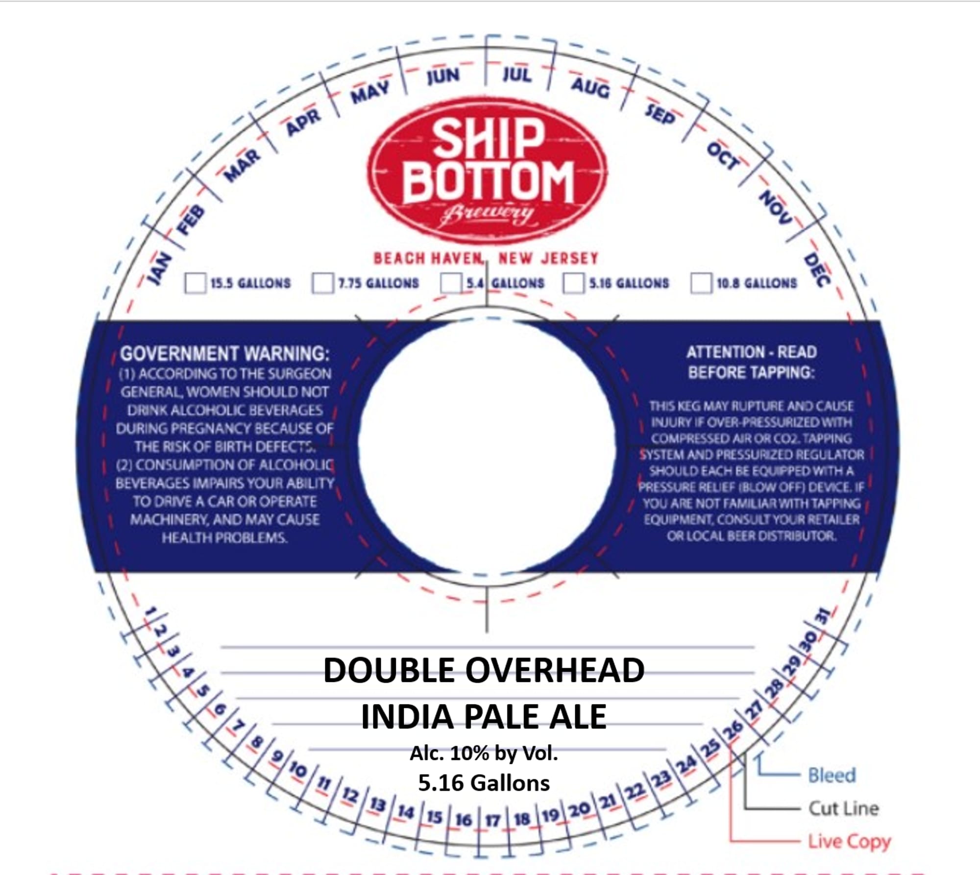 Double Overhead by Ship Bottom Brewery - beer label