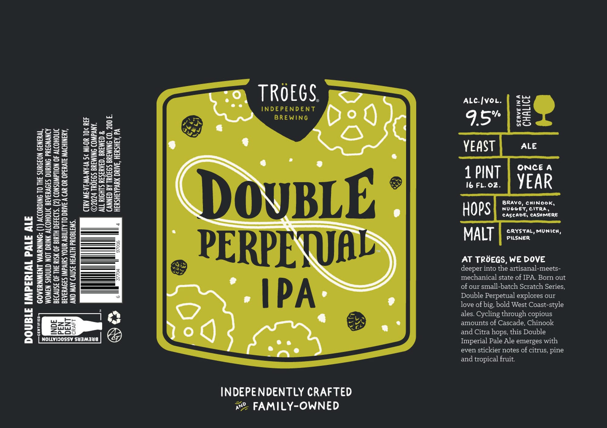 Double Perpetual IPA by Tröegs Independent Brewing - beer label
